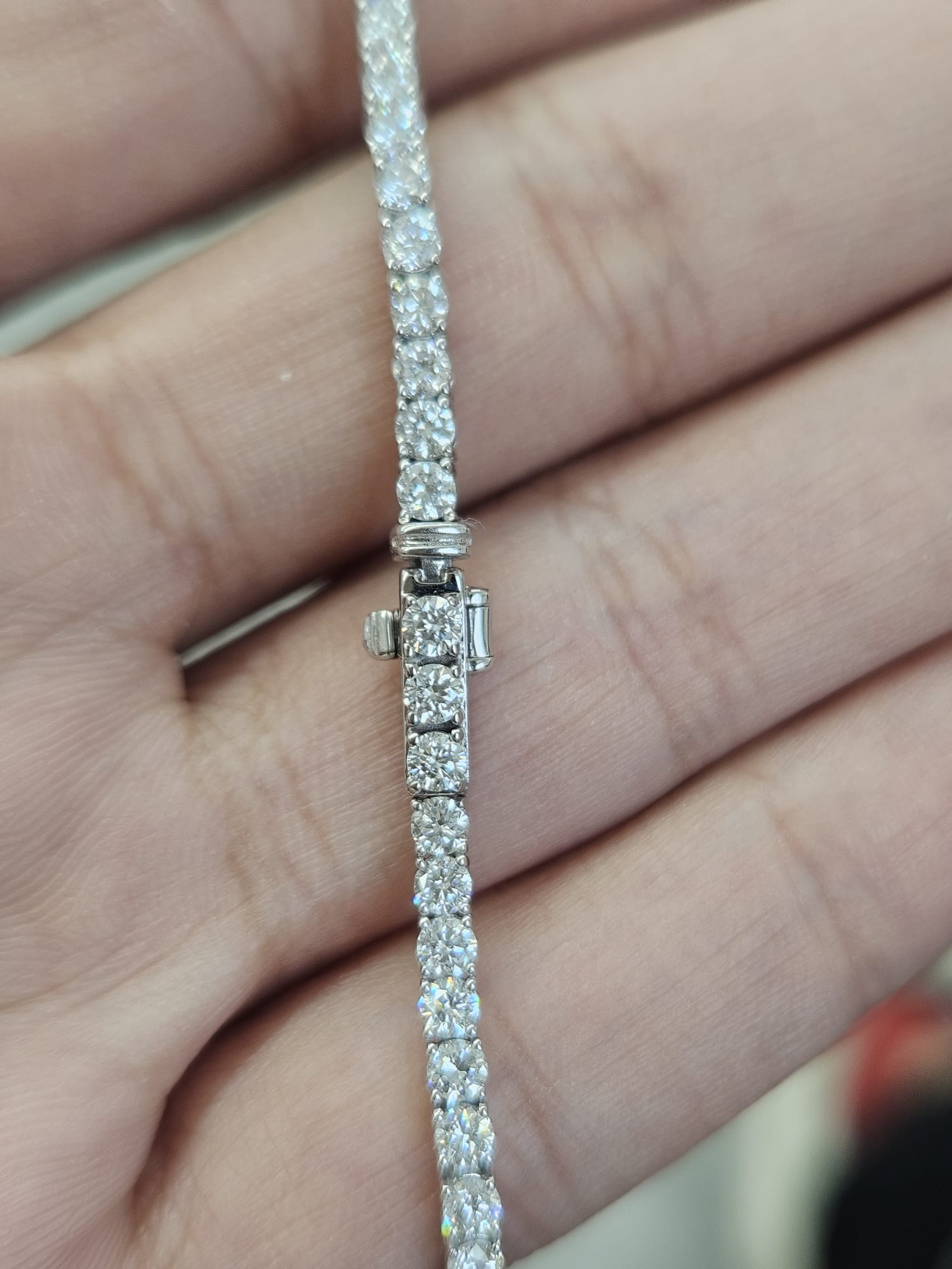 18K White Gold 3.25cttw Lab Diamond 7" Tennis Bracelet