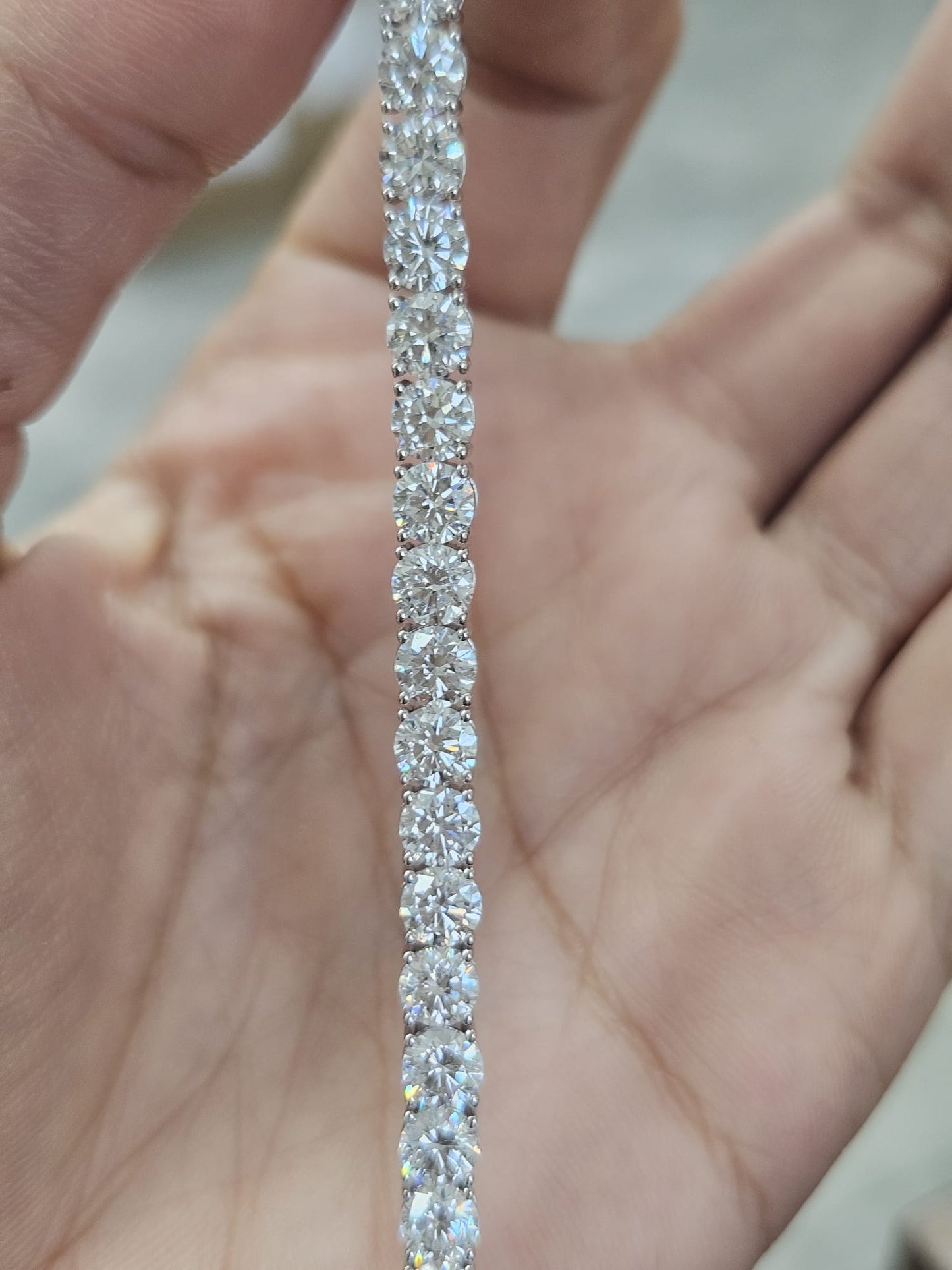 18K White Gold 11.57cttw Lab Diamond 7" Tennis Bracelet