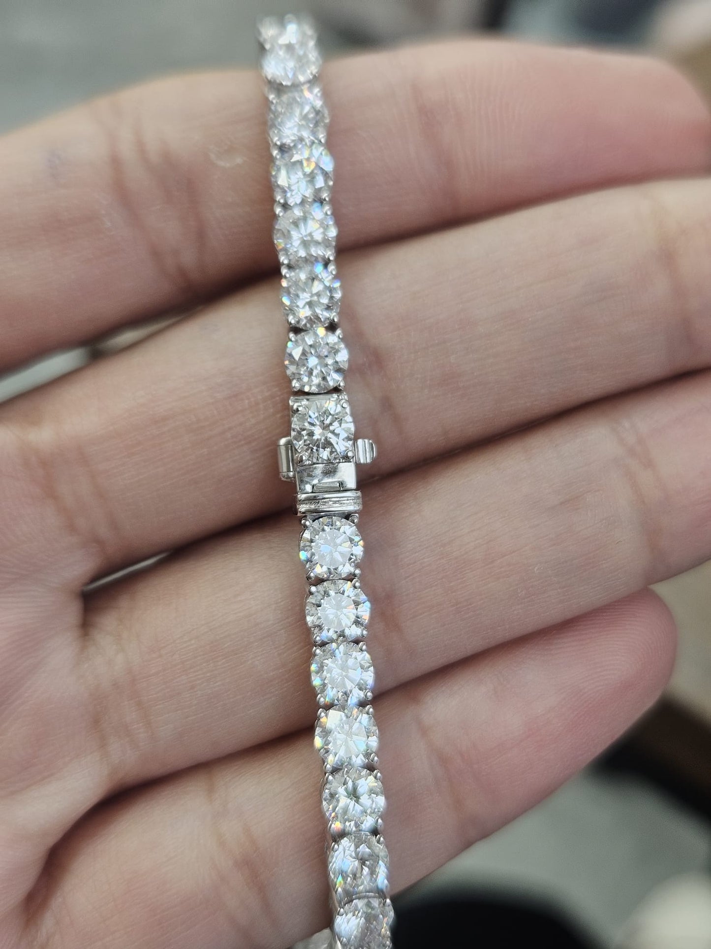 18K White Gold 11.57cttw Lab Diamond 7" Tennis Bracelet