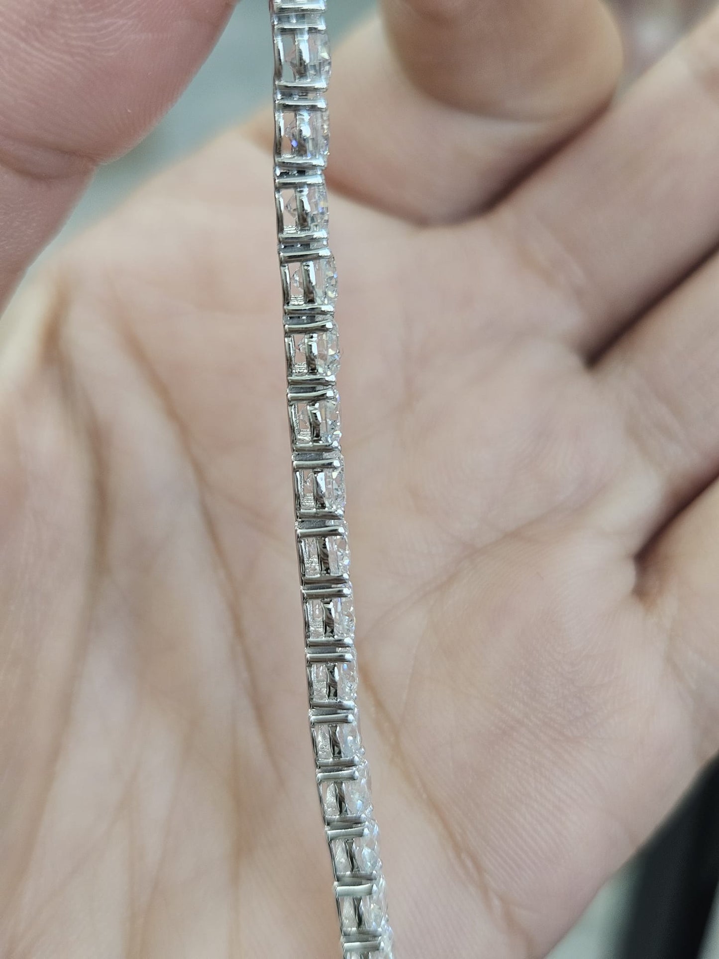 18K White Gold 11.61cttw Lab Diamond 7" Tennis Bracelet