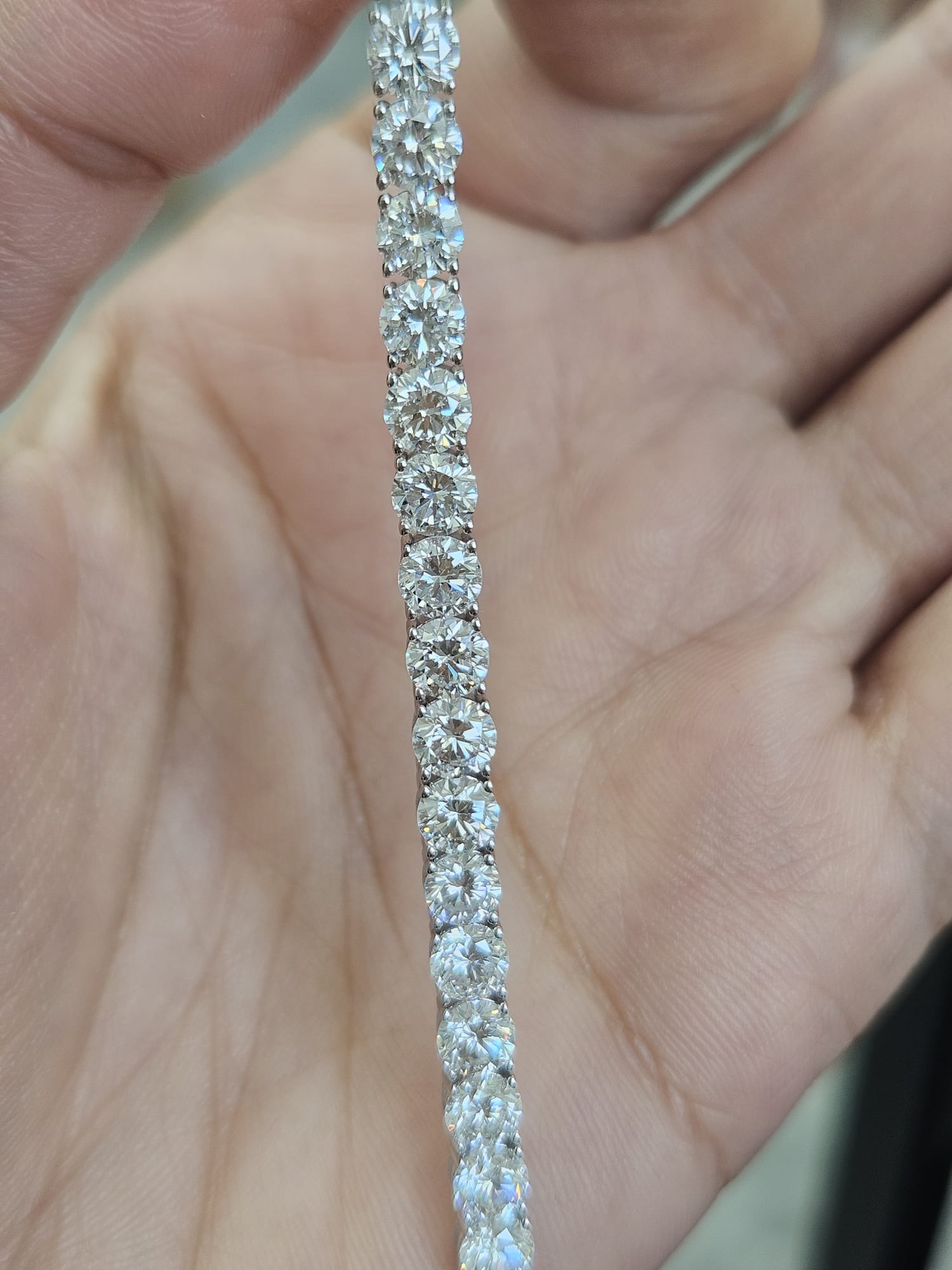 18K White Gold 11.61cttw Lab Diamond 7" Tennis Bracelet