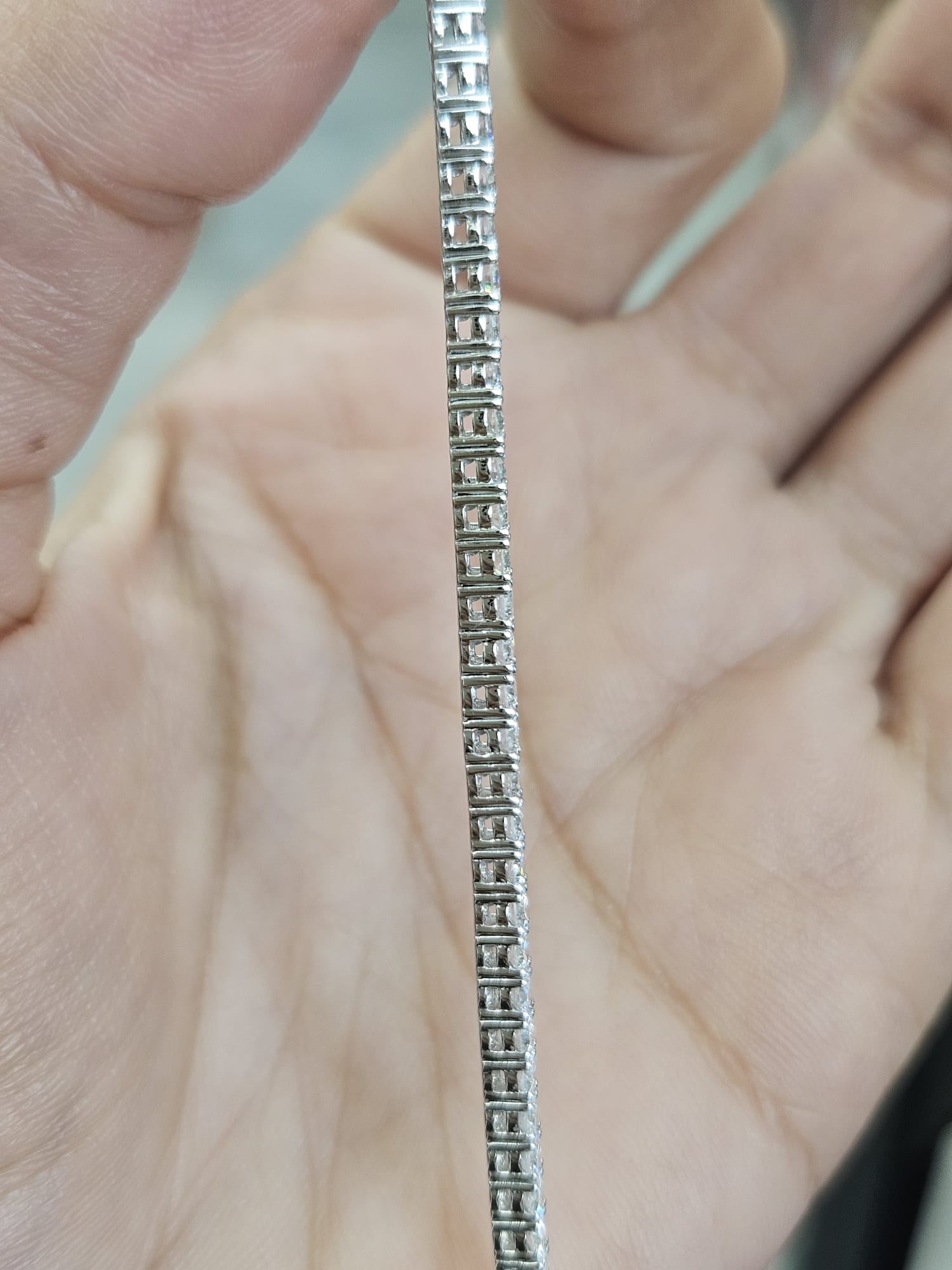18K White Gold 3.17cttw Lab Diamond 7" Tennis Bracelet
