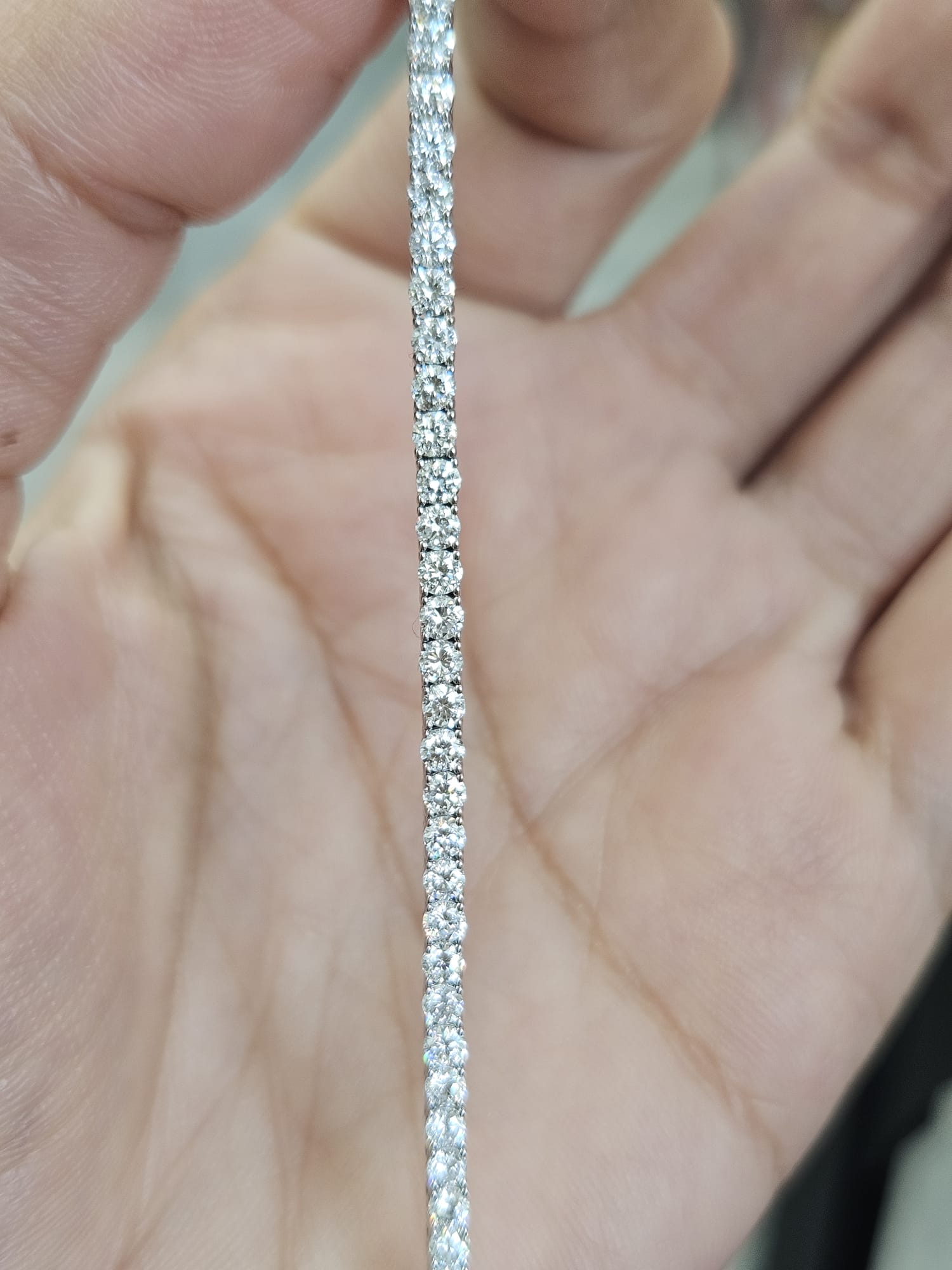 18K White Gold 3.17cttw Lab Diamond 7" Tennis Bracelet