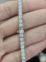 18K White Gold 6.88cttw Lab Diamond 7" Tennis Bracelet