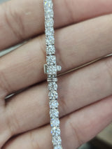 18K White Gold 6.64cttw Lab Diamond 7" Tennis Bracelet