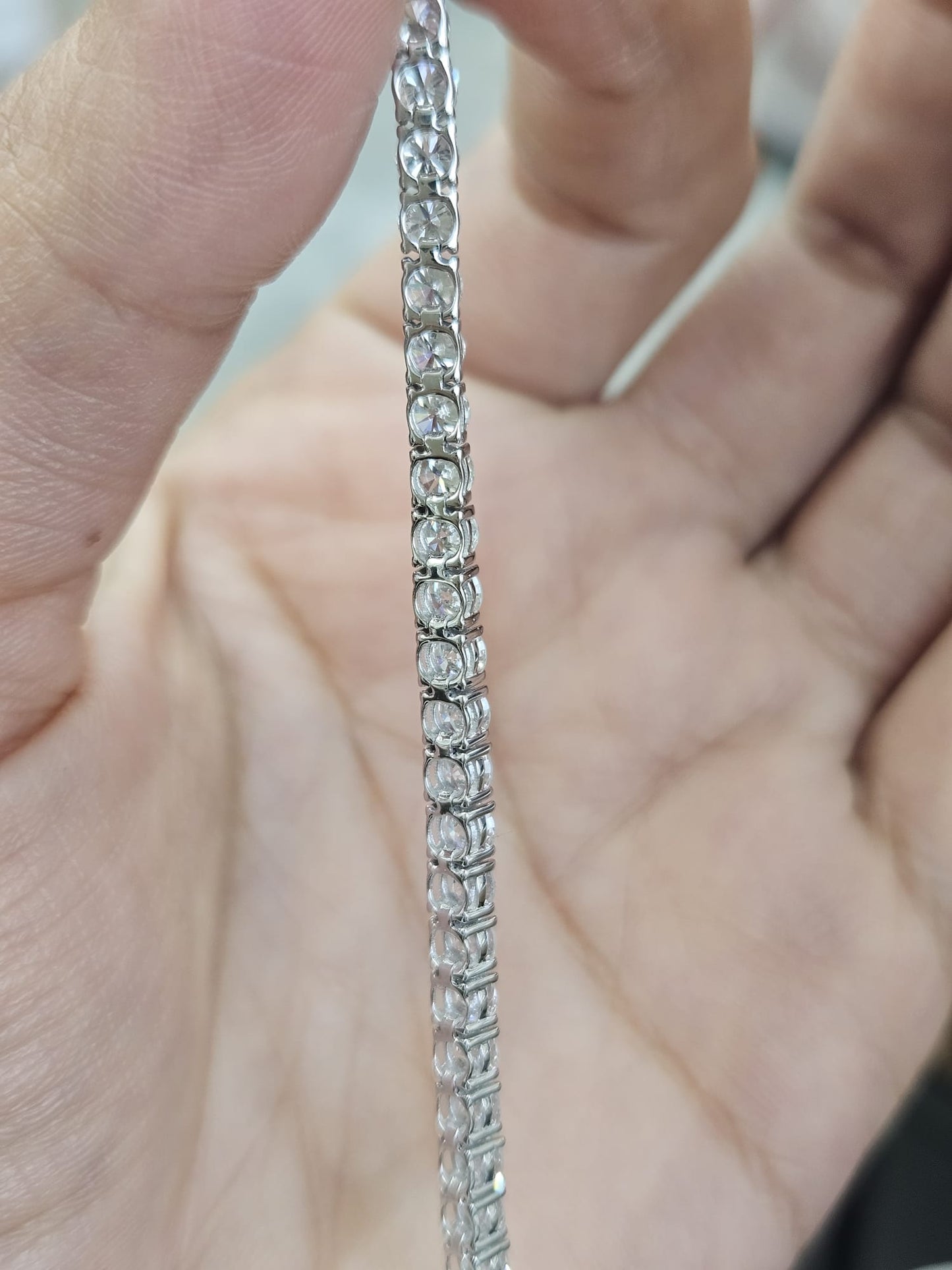 18K White Gold 6.64cttw Lab Diamond 7" Tennis Bracelet