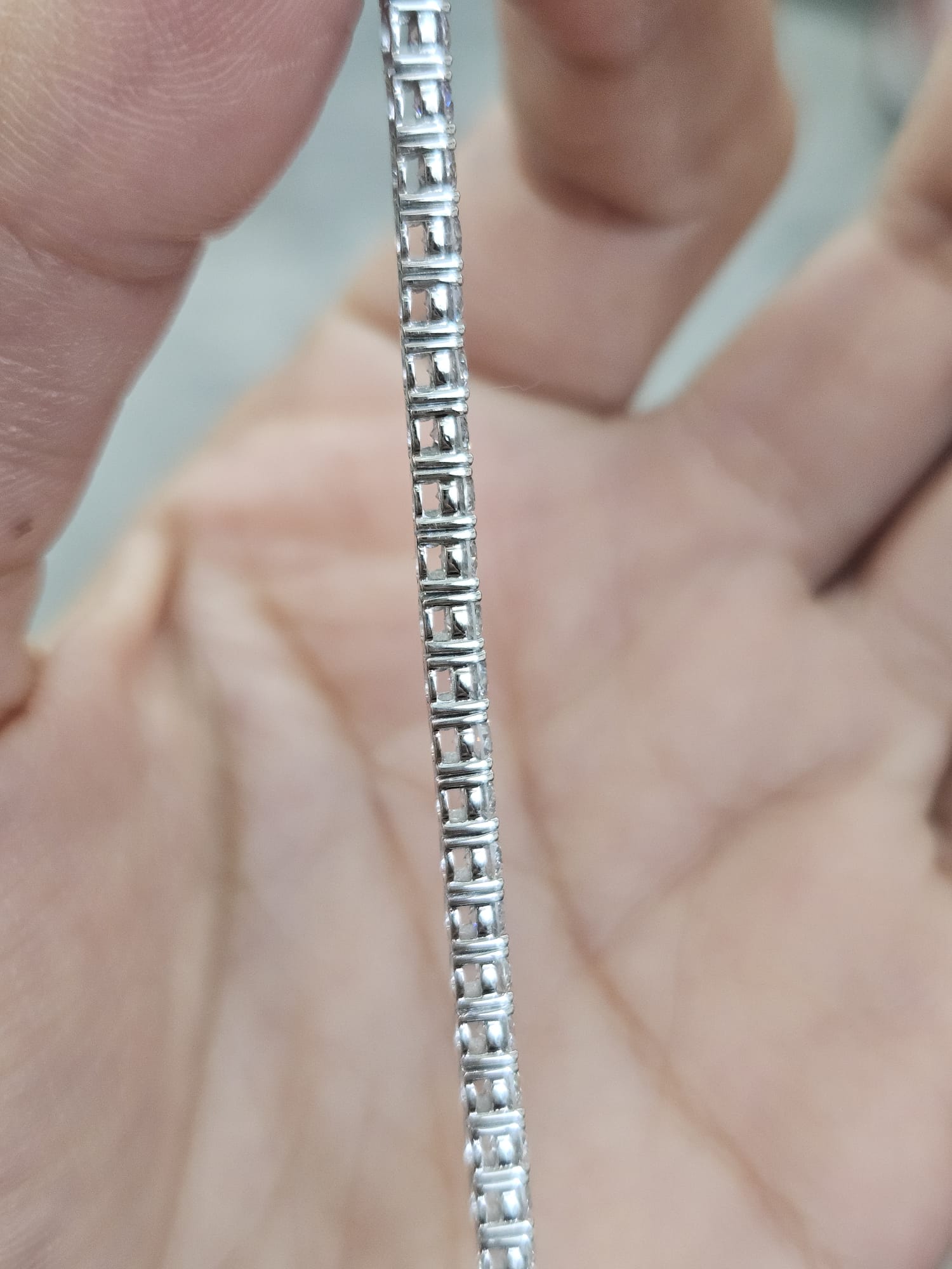 18K White Gold 4.79cttw Lab Diamond 7" Tennis Bracelet