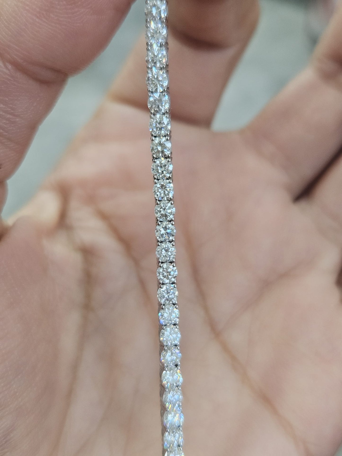 18K White Gold 4.79cttw Lab Diamond 7" Tennis Bracelet