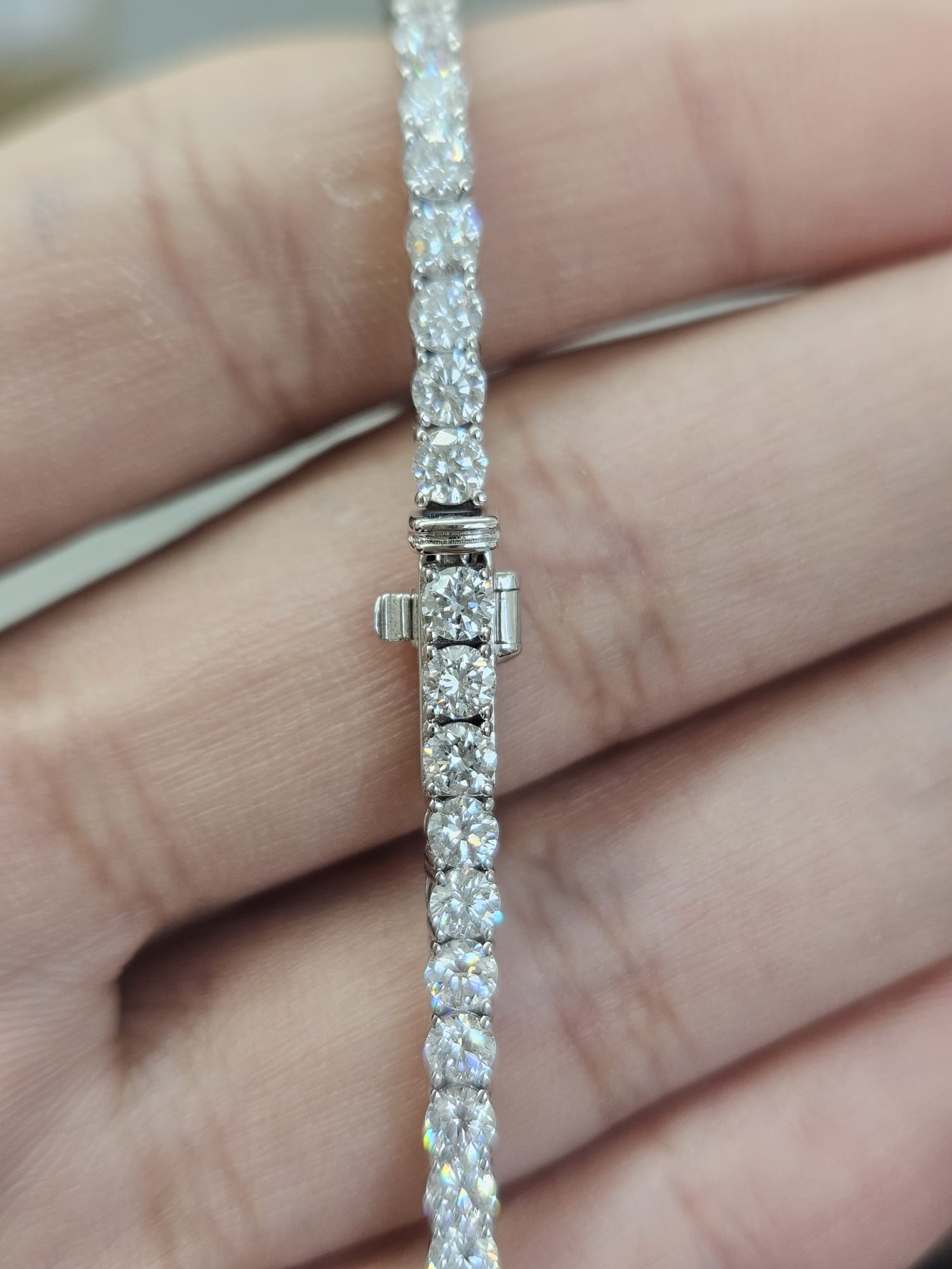 18K White Gold 4.79cttw Lab Diamond 7" Tennis Bracelet