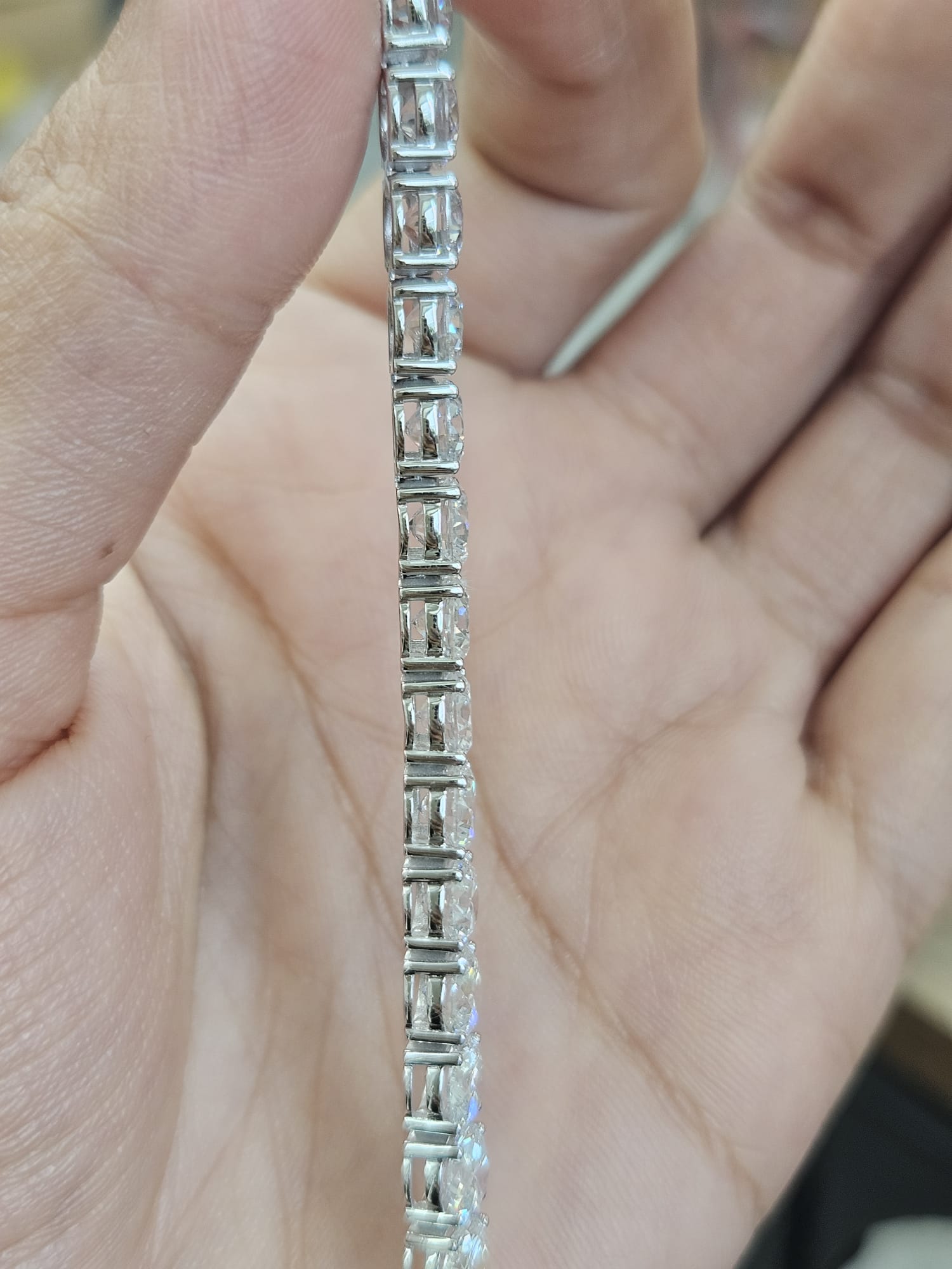 18K White Gold 18.26cttw Lab Diamond 7" Tennis Bracelet