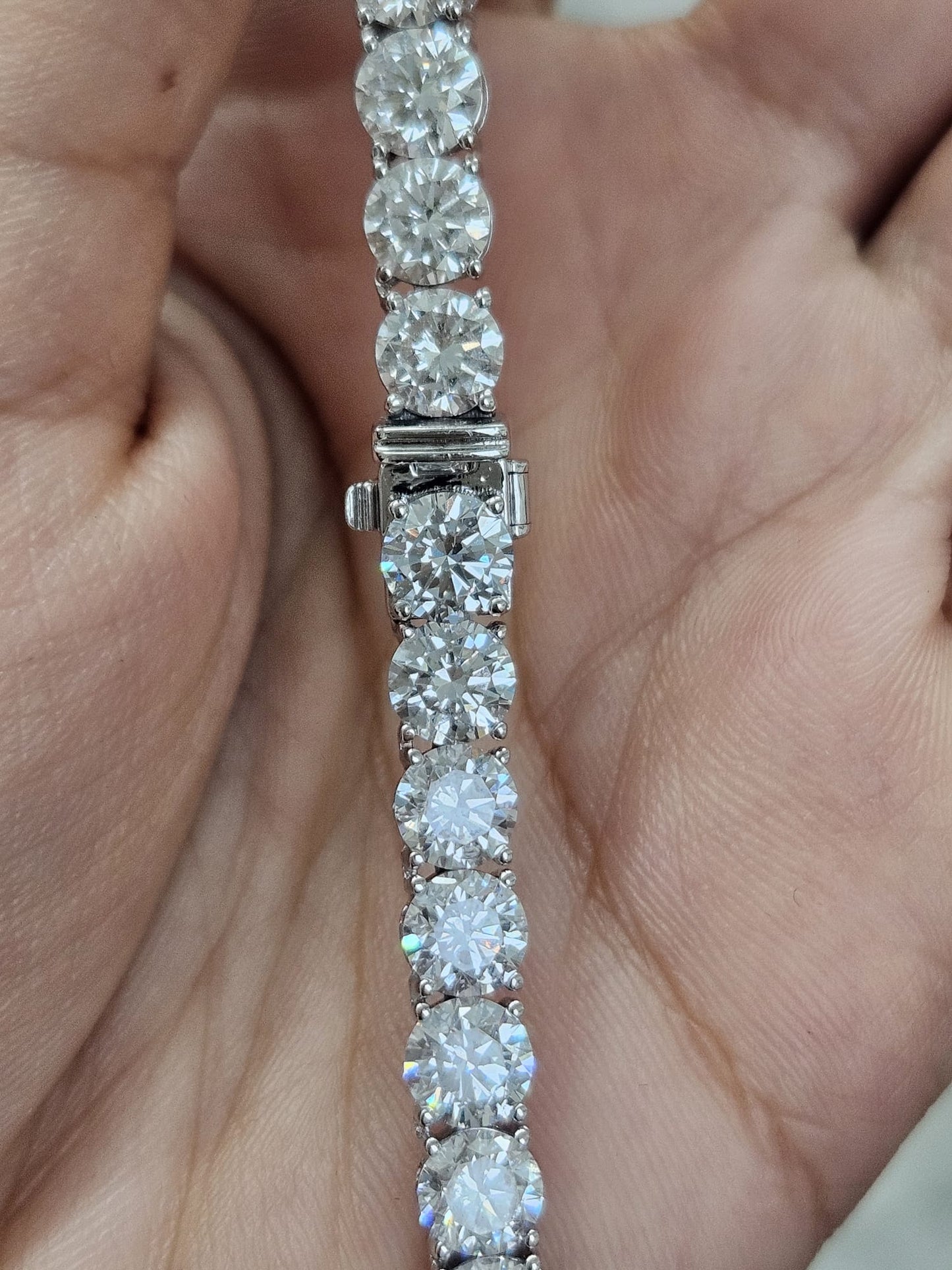 18K White Gold 57.68cttw Lab Diamond 22" Tennis Necklace