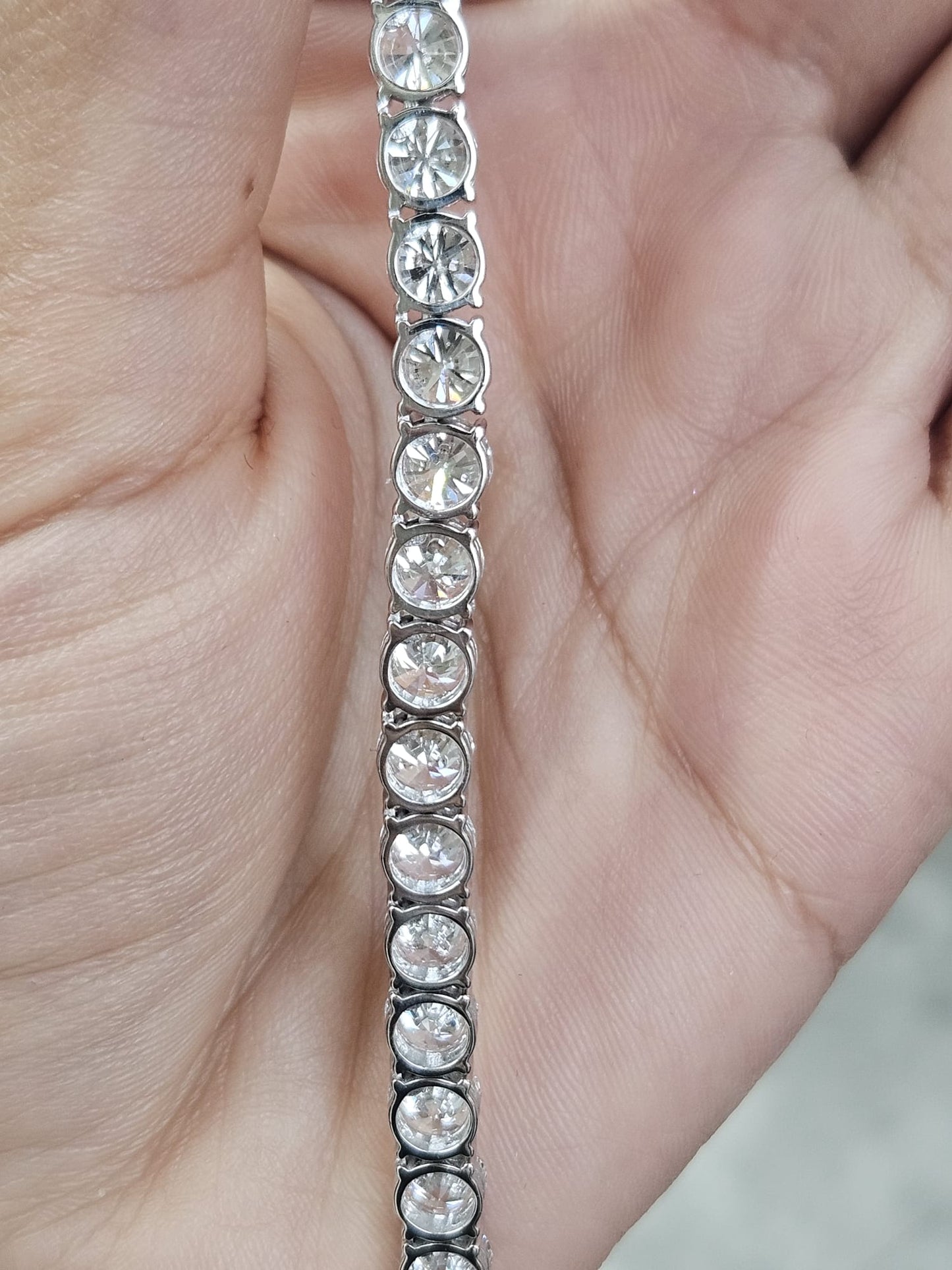 18K White Gold 57.68cttw Lab Diamond 22" Tennis Necklace