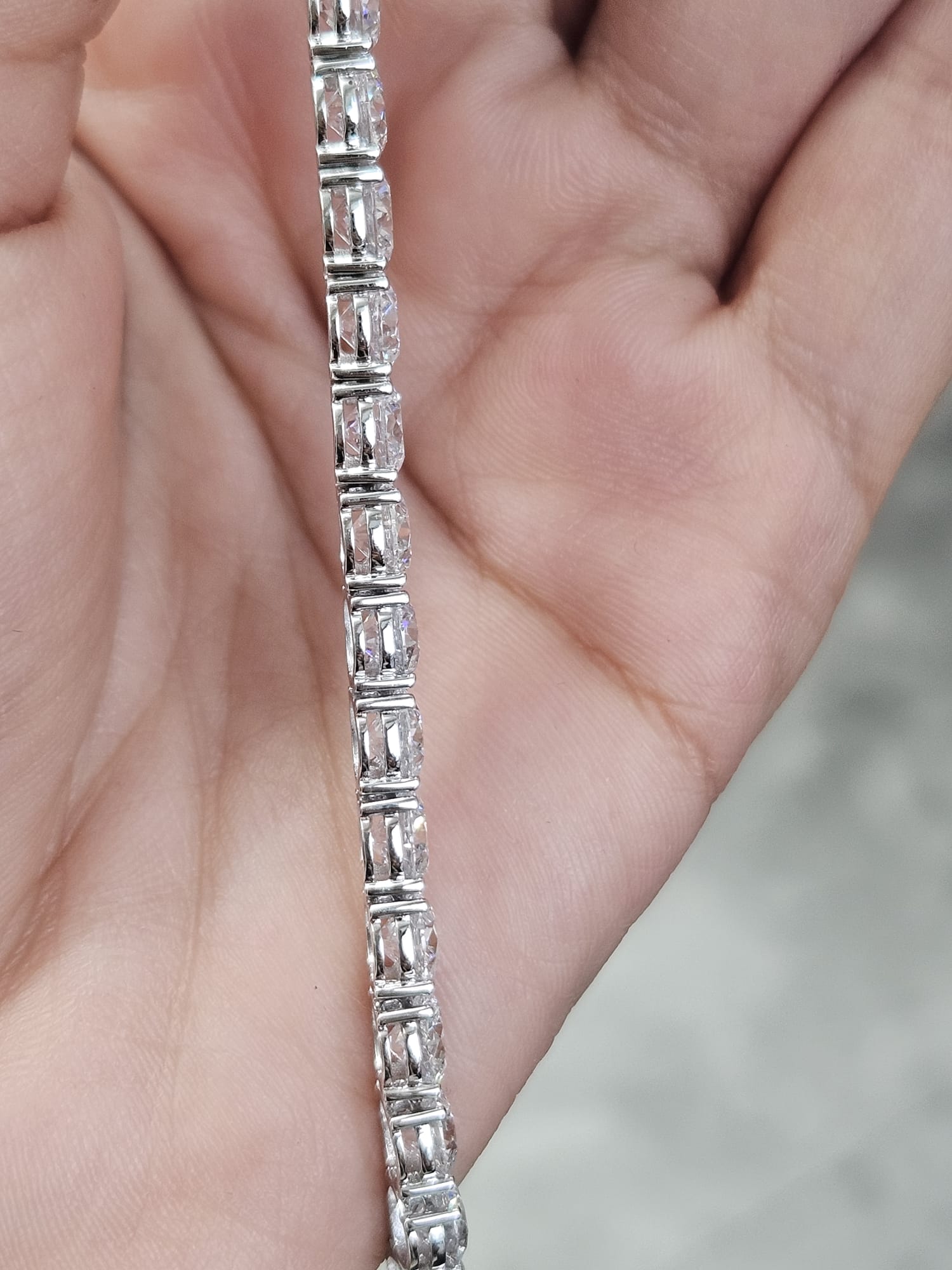 18K White Gold 57.68cttw Lab Diamond 22" Tennis Necklace