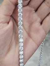 18K White Gold 57.68cttw Lab Diamond 22" Tennis Necklace