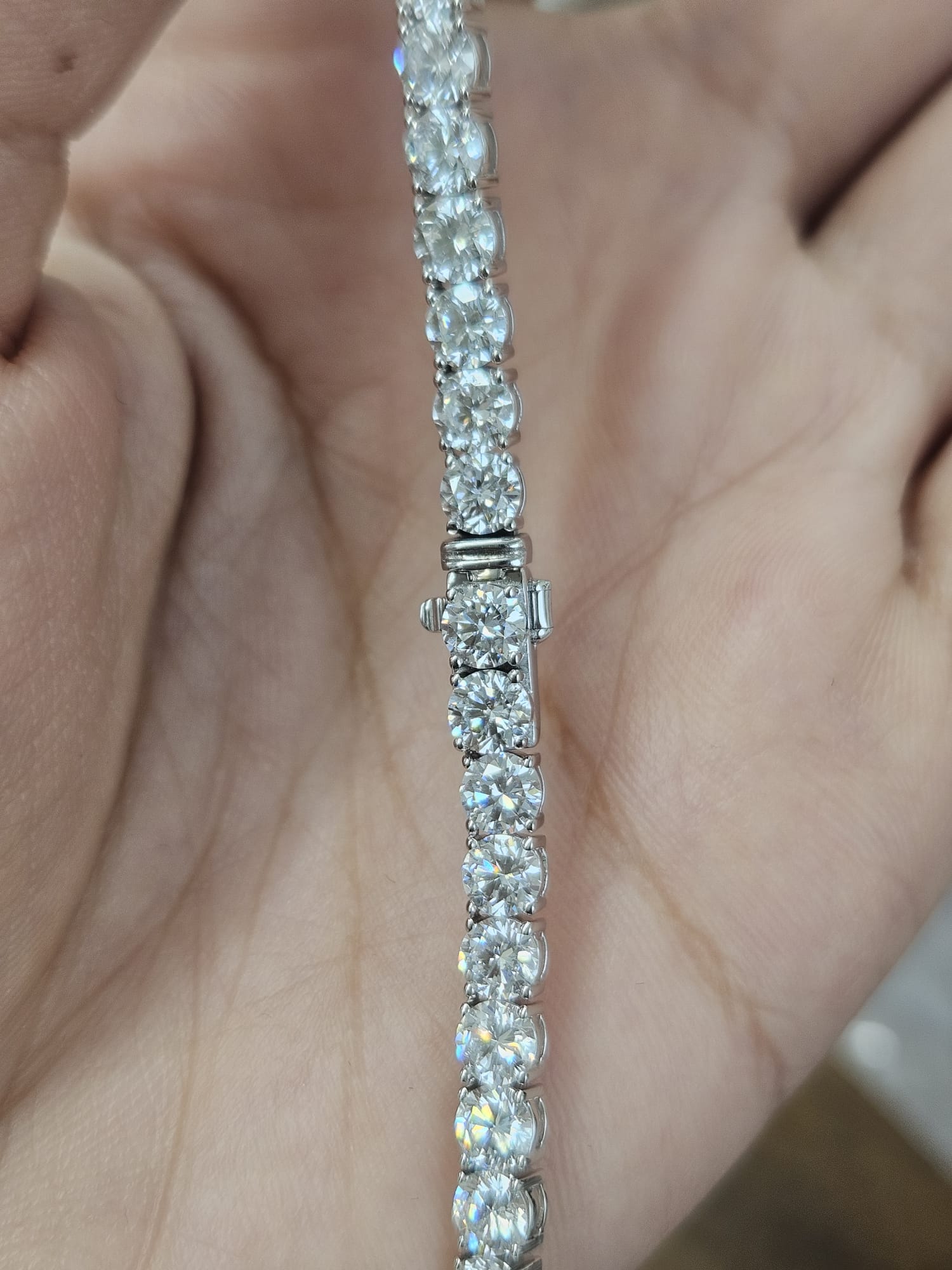 18K White Gold 31.60cttw Lab Diamond 21" Tennis Necklace