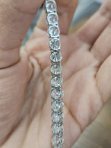 18K White Gold 46.94cttw Lab Diamond 18" Tennis Necklace