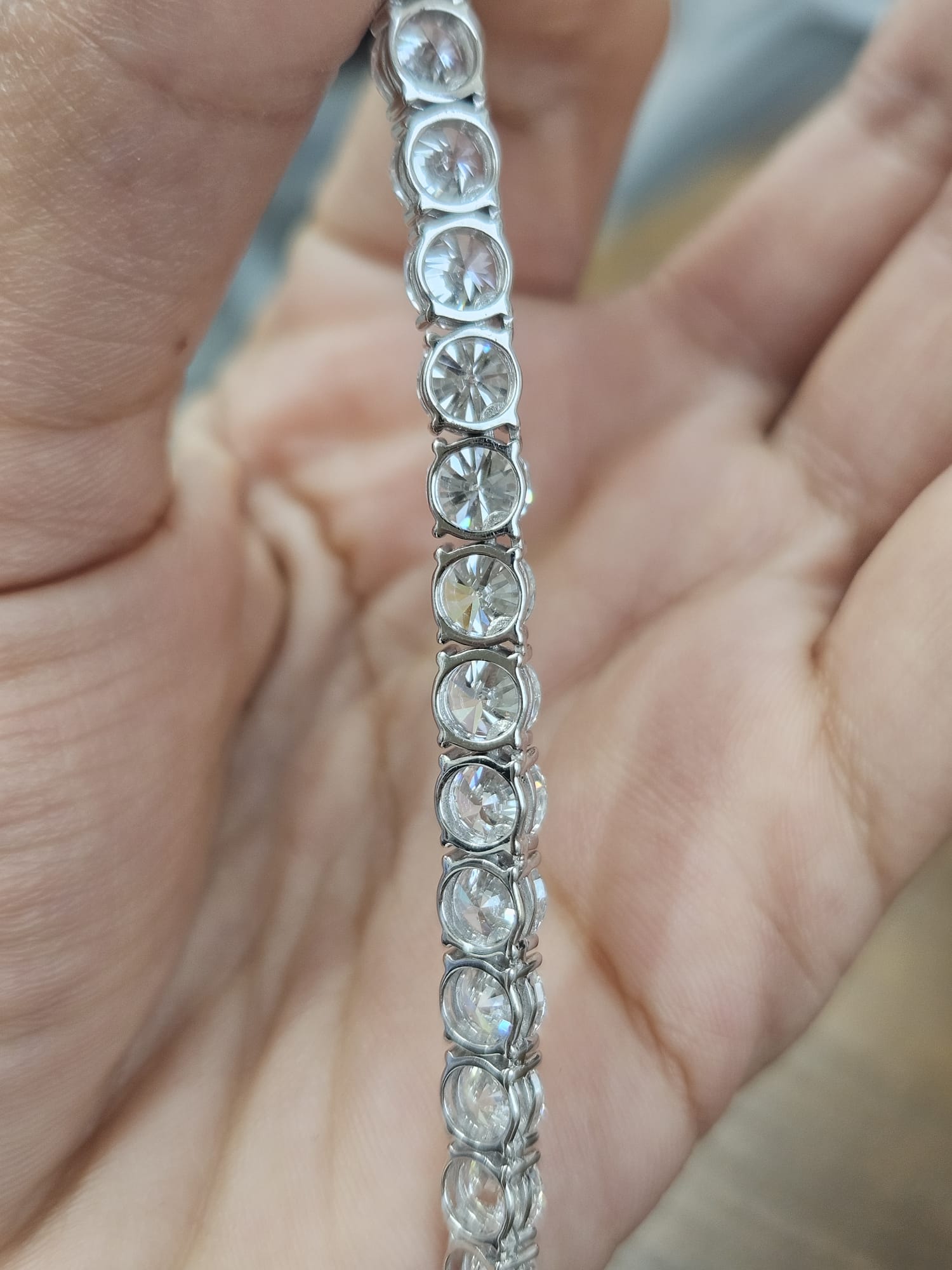 18K White Gold 46.94cttw Lab Diamond 18" Tennis Necklace