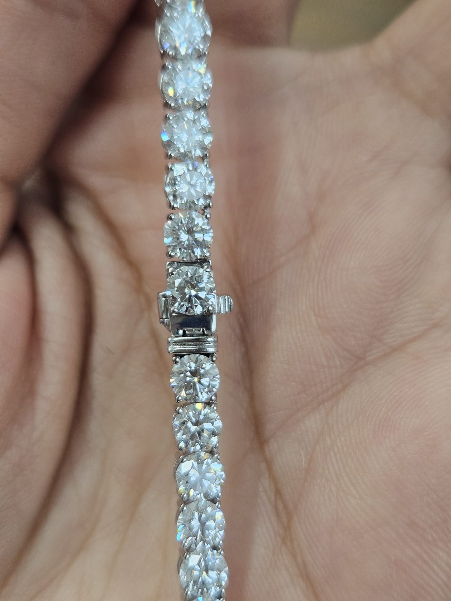 18K White Gold 26.02cttw Lab Diamond 16" Tennis Necklace