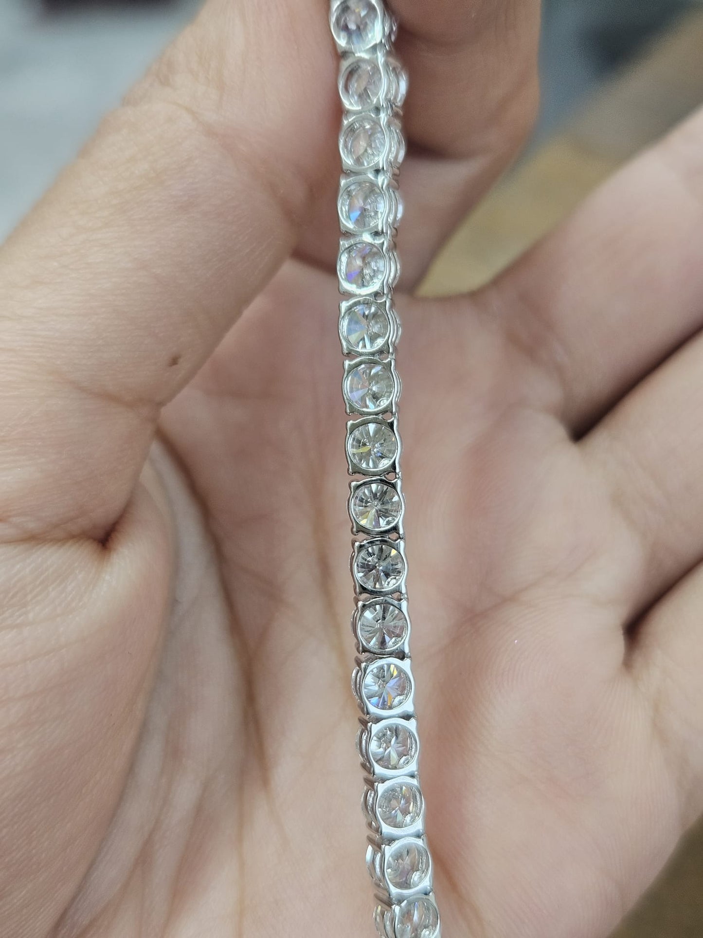 18K White Gold 26.02cttw Lab Diamond 16" Tennis Necklace