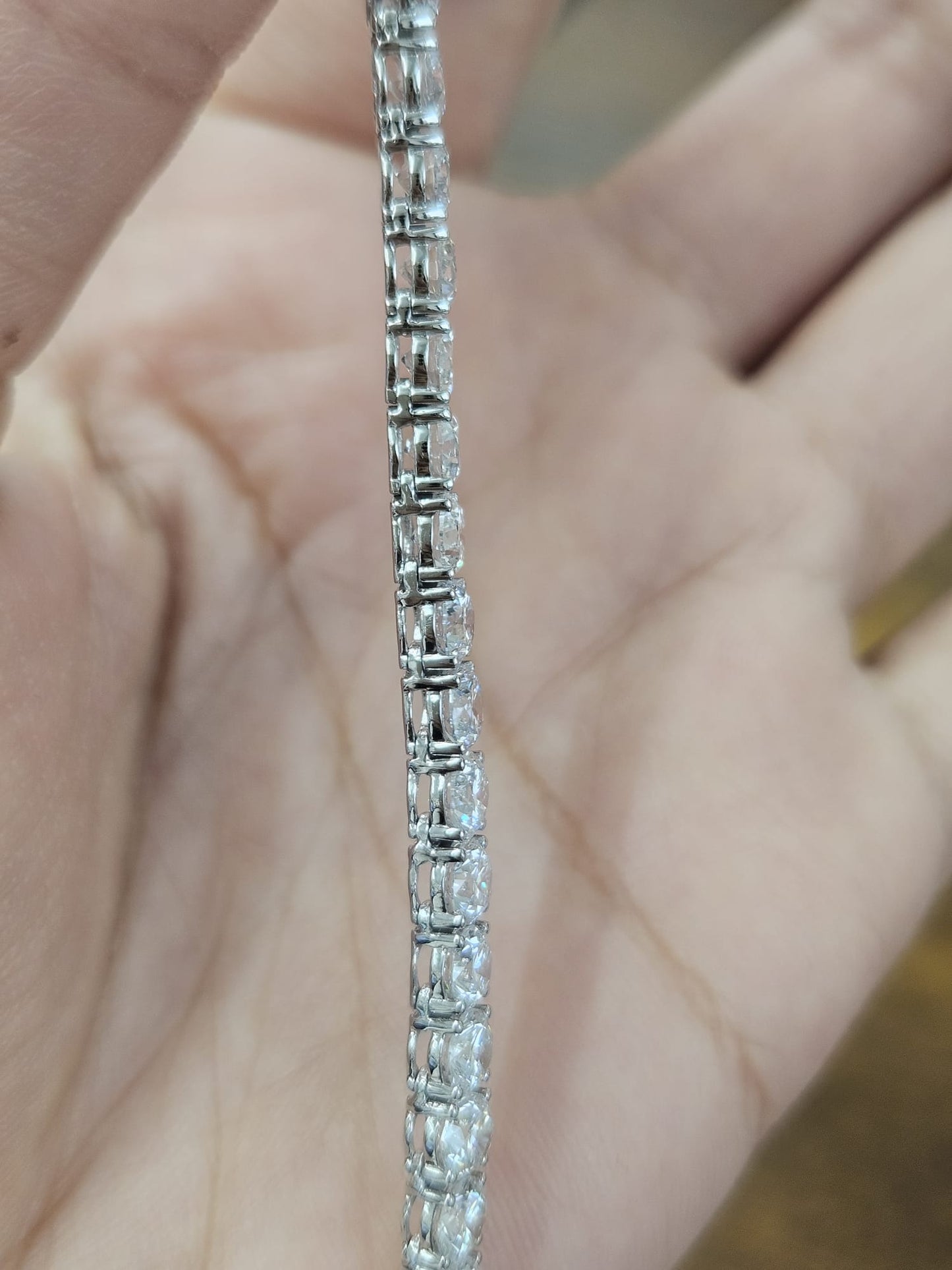 18K White Gold 26.02cttw Lab Diamond 16" Tennis Necklace