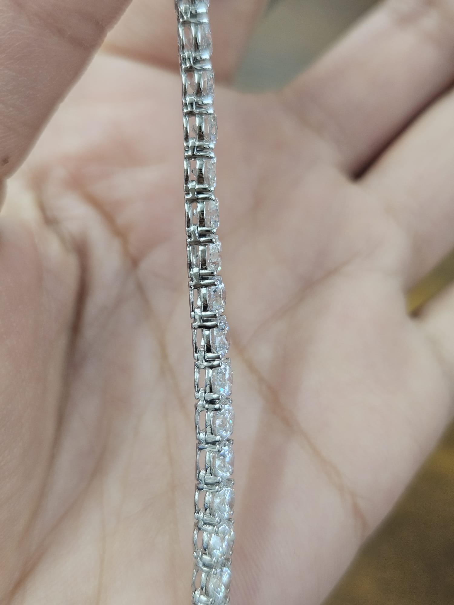 18K White Gold 26.02cttw Lab Diamond 16" Tennis Necklace