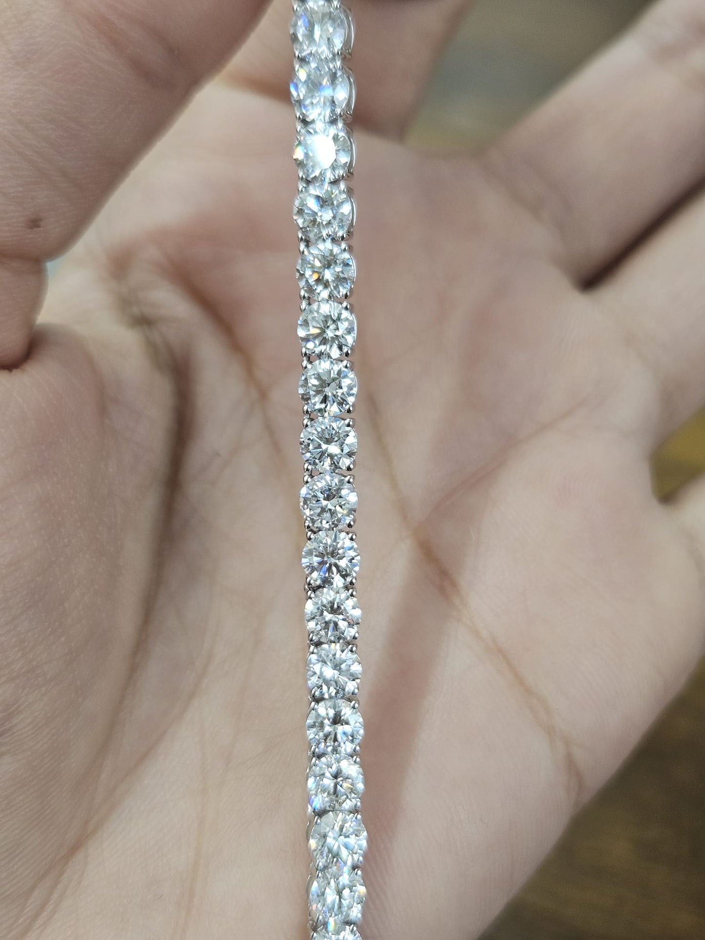 18K White Gold 26.02cttw Lab Diamond 16" Tennis Necklace