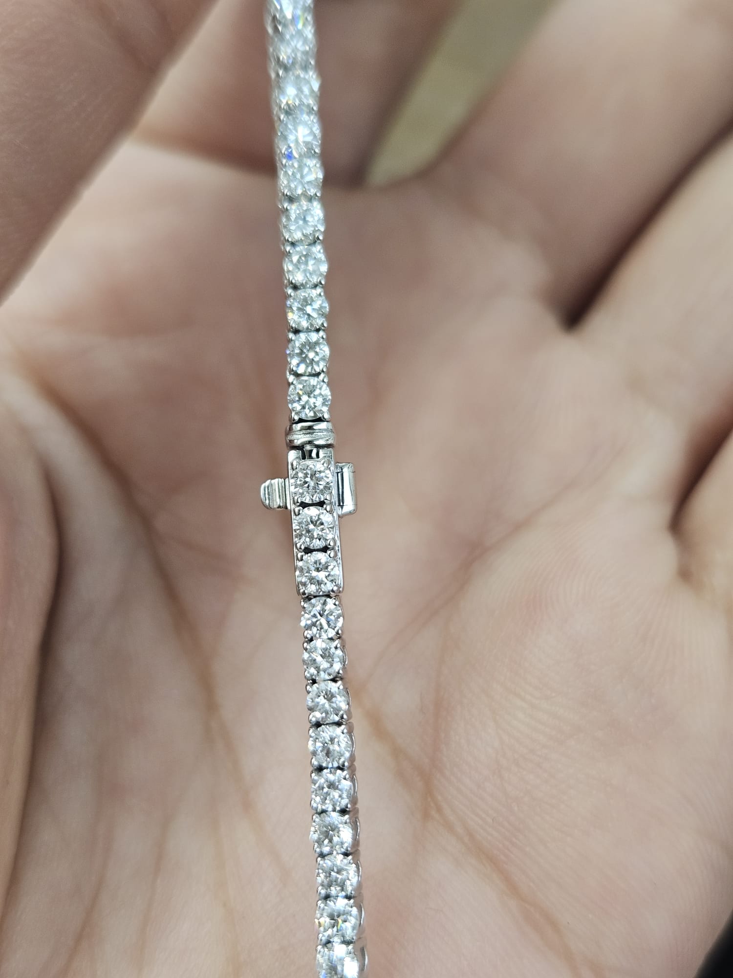 18K White Gold 7.24cttw Lab Diamond 16" Tennis Necklace