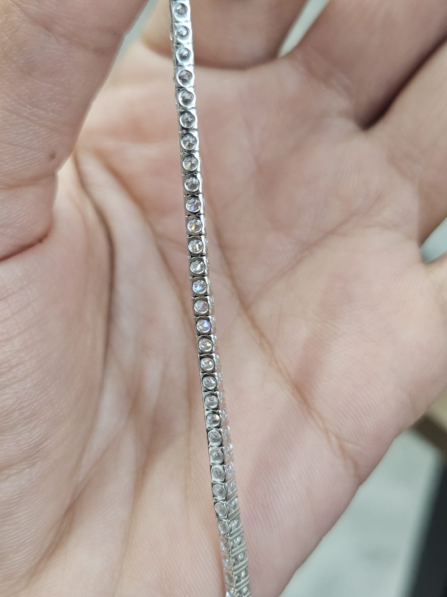 18K White Gold 7.24cttw Lab Diamond 16" Tennis Necklace