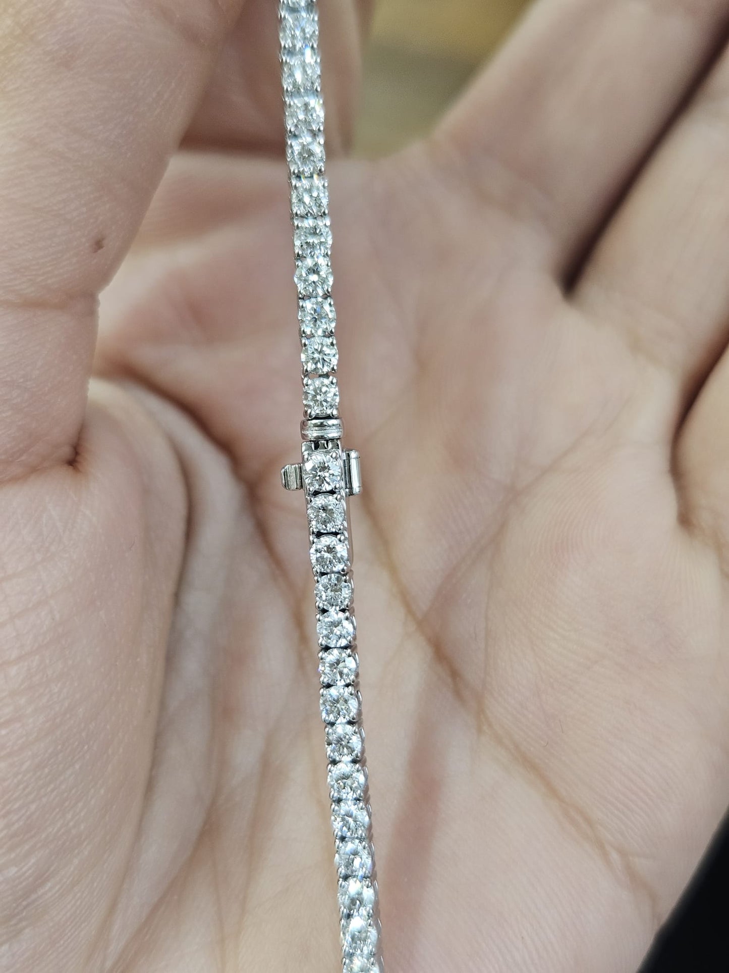 18K White Gold 8.41cttw Lab Diamond 18" Tennis Necklace