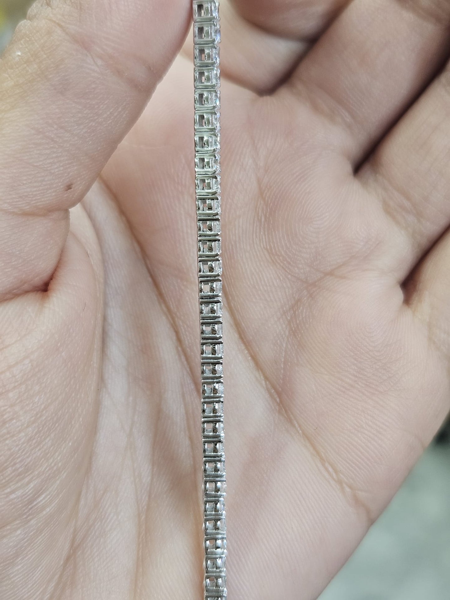18K White Gold 8.41cttw Lab Diamond 18" Tennis Necklace