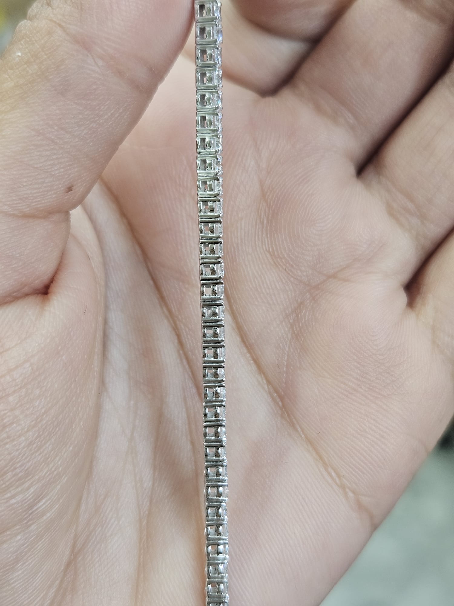 18K White Gold 8.41cttw Lab Diamond 18" Tennis Necklace