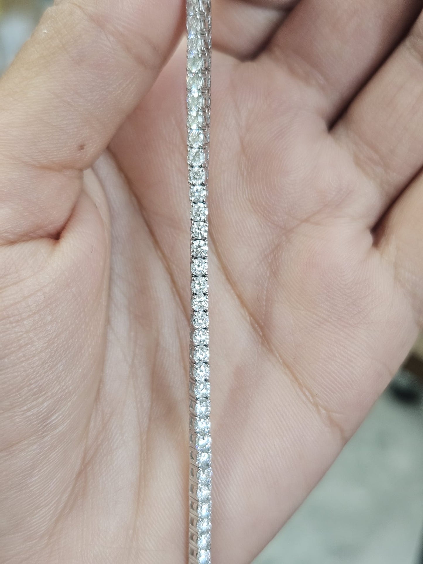 18K White Gold 8.41cttw Lab Diamond 18" Tennis Necklace