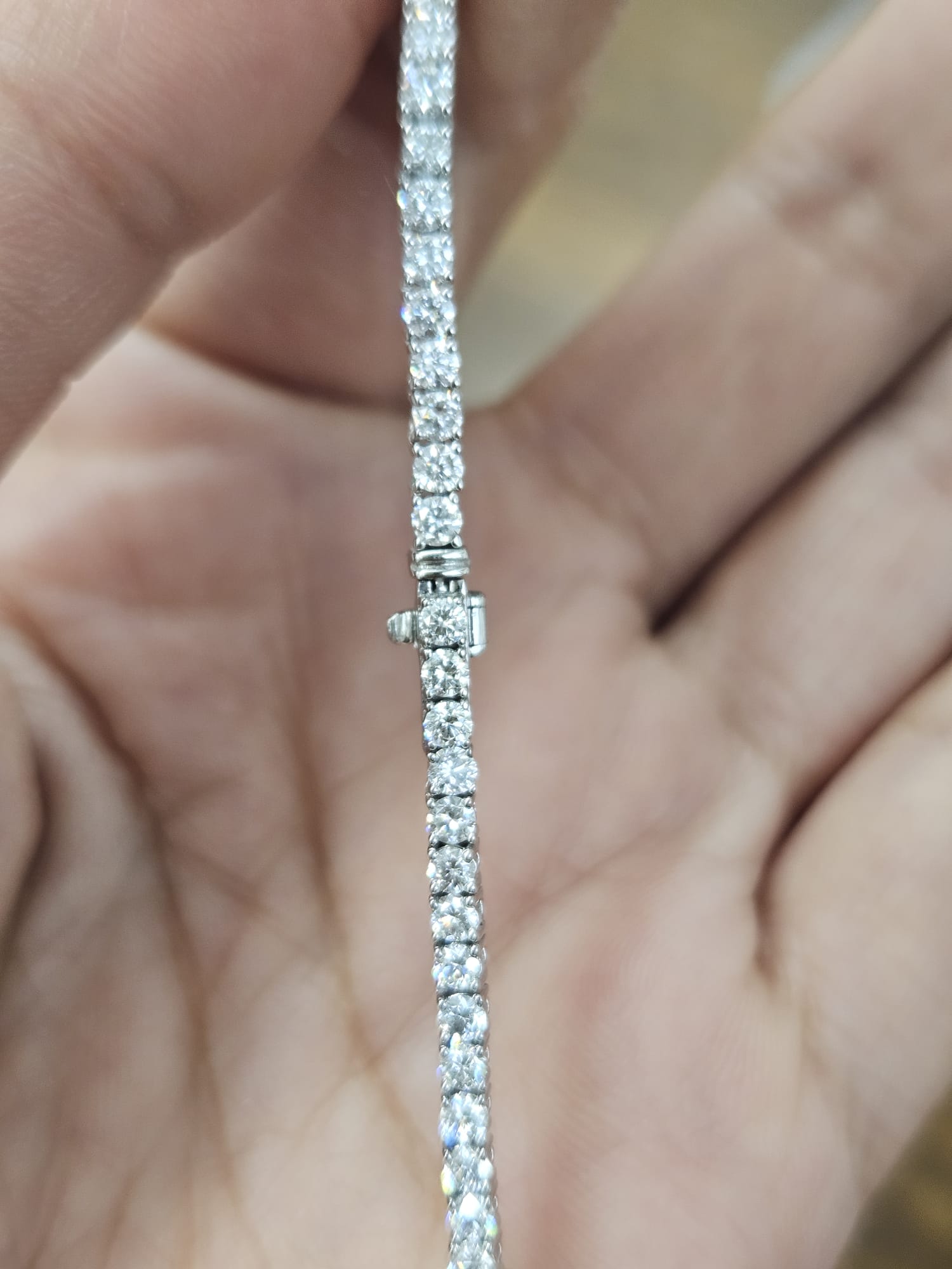 18K White Gold 6.58cttw Lab Diamond 16" Tennis Necklace