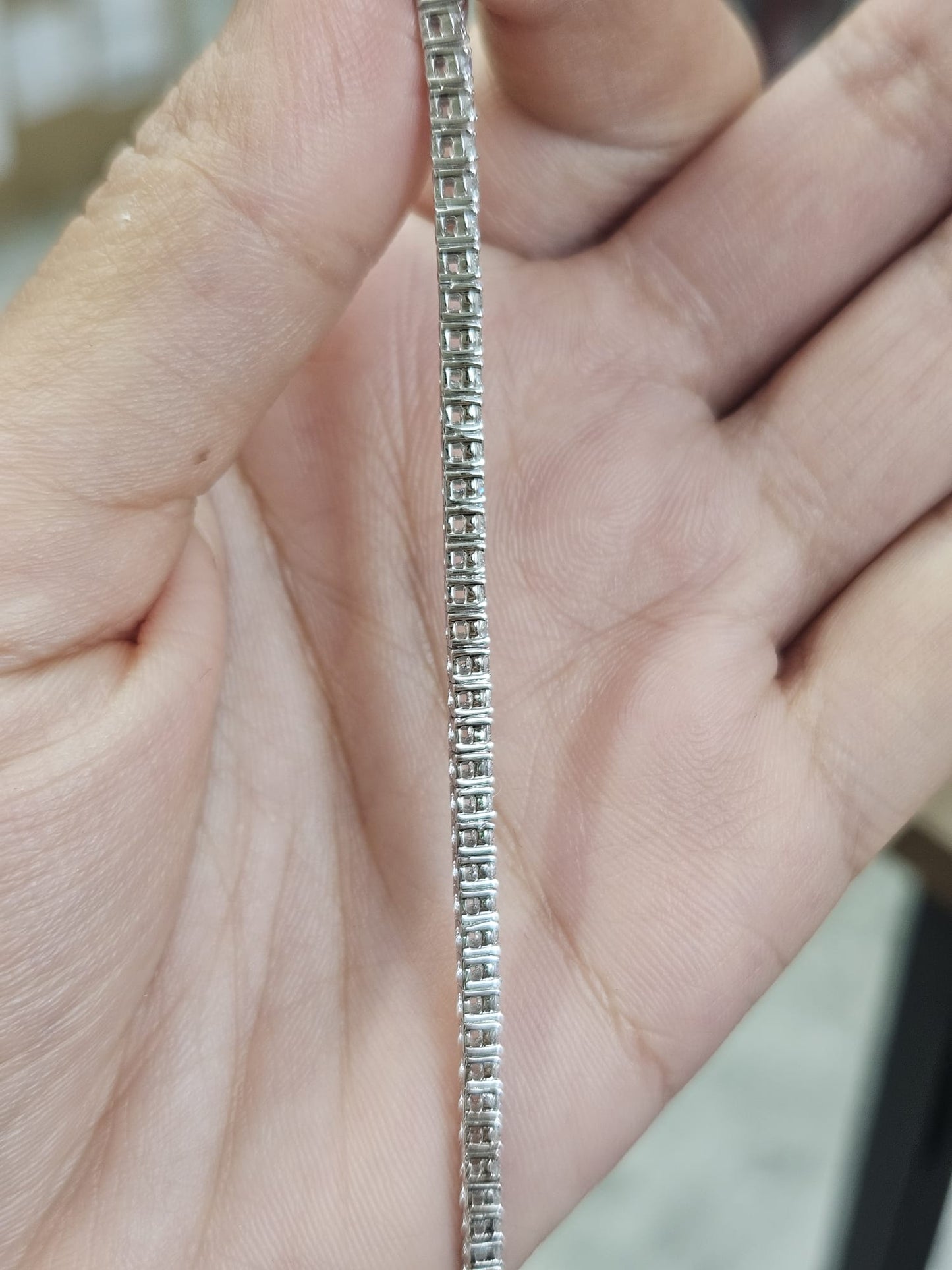 18K White Gold 6.58cttw Lab Diamond 16" Tennis Necklace