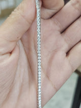18K White Gold 6.58cttw Lab Diamond 16" Tennis Necklace