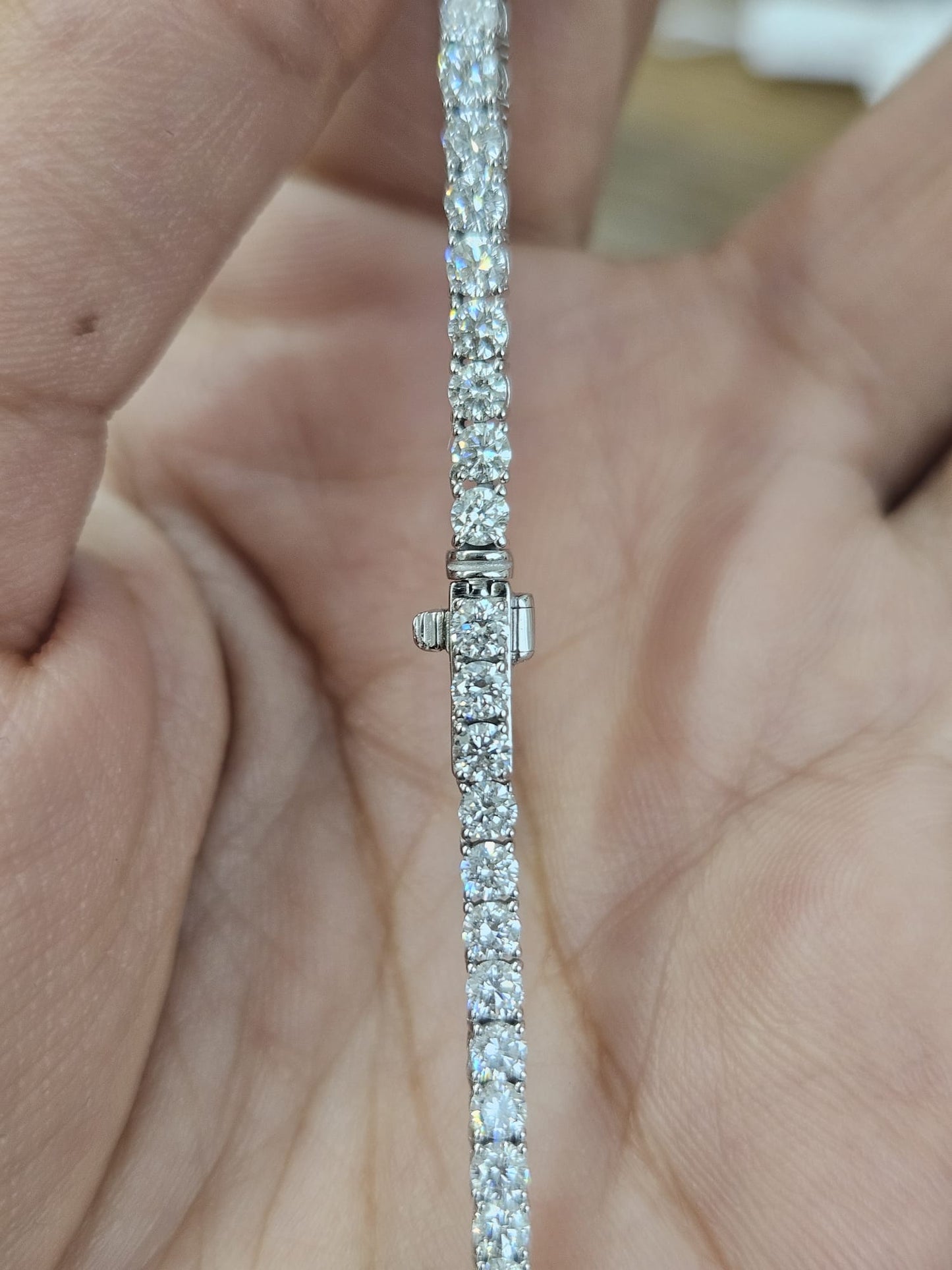 18K White Gold 8.72cttw Lab Diamond 16" Tennis Necklace