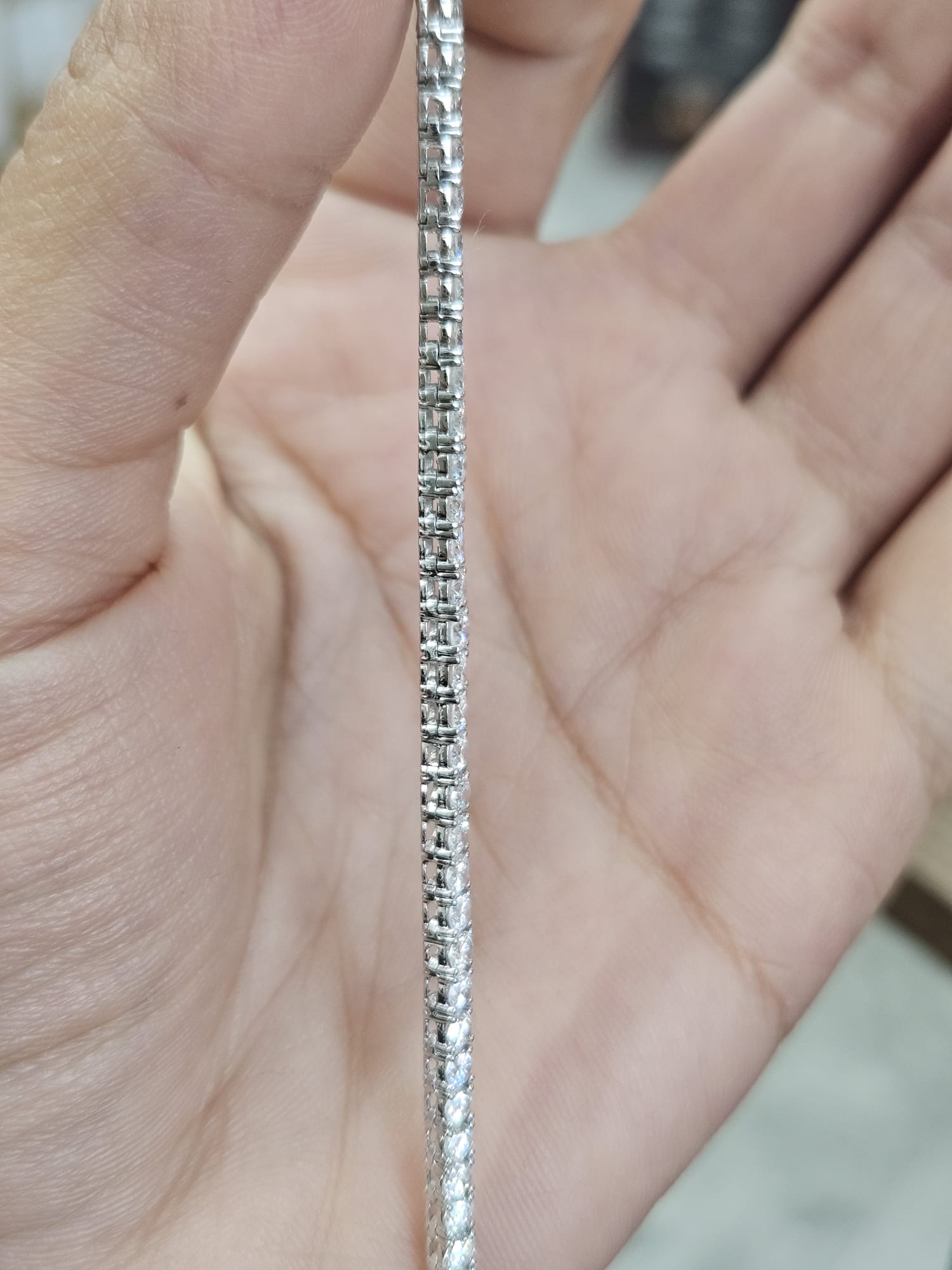 18K White Gold 8.72cttw Lab Diamond 16" Tennis Necklace