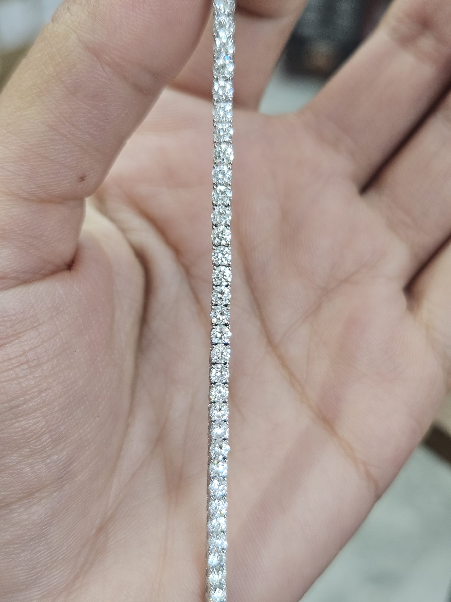 18K White Gold 8.72cttw Lab Diamond 16" Tennis Necklace