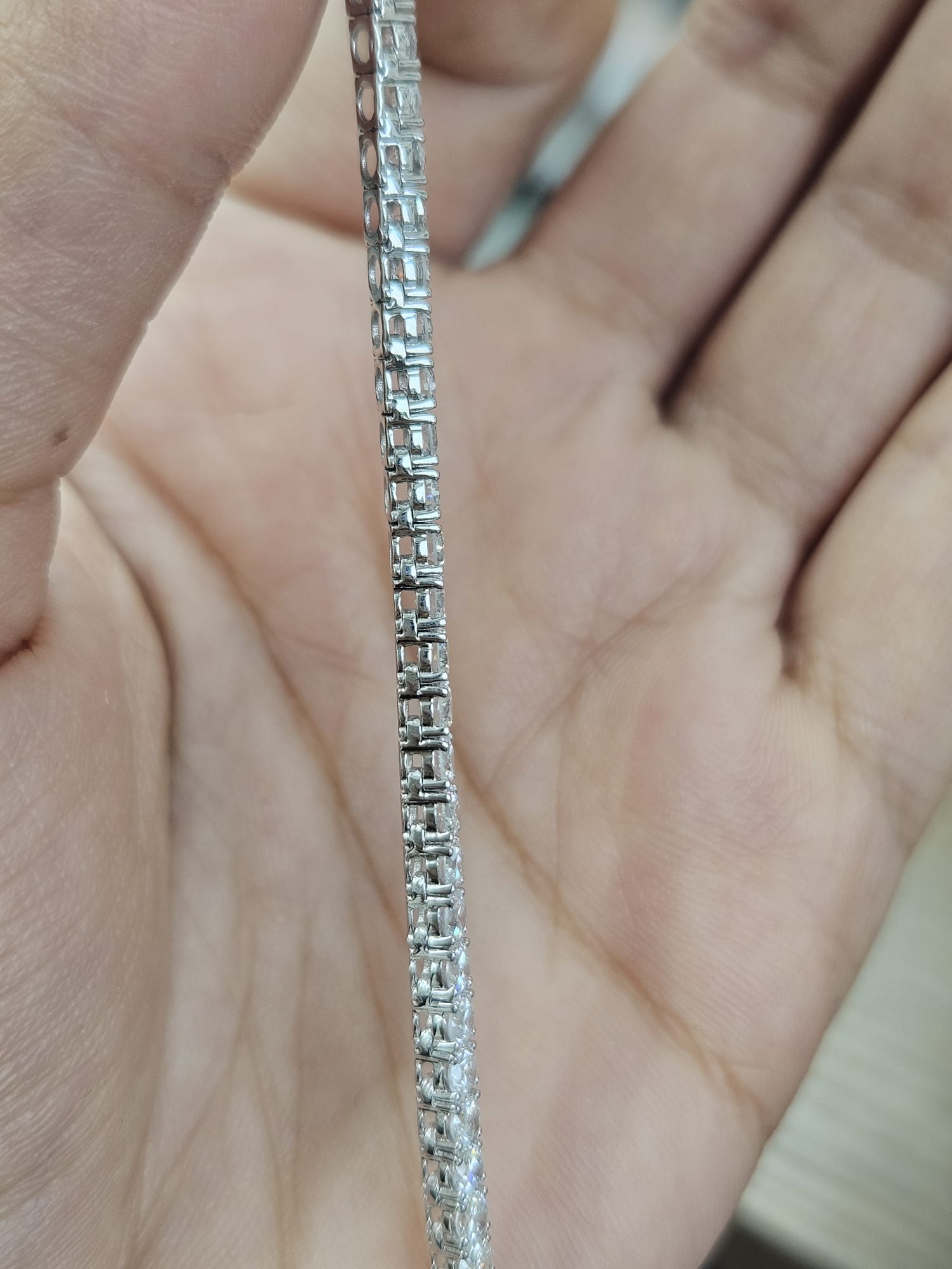 18K White Gold 10.93cttw Lab Diamond 16" Tennis Necklace