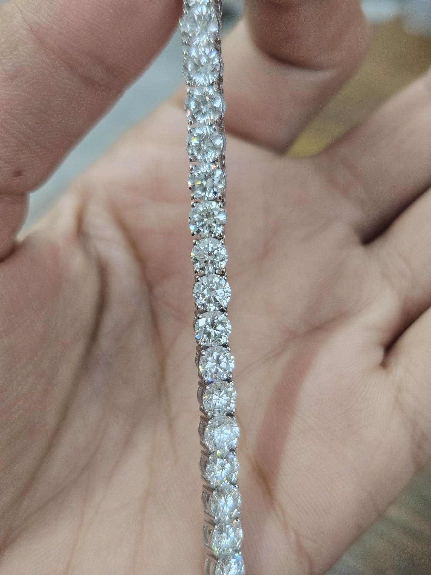 18K White Gold 26.38cttw Lab Diamond 16" Tennis Necklace