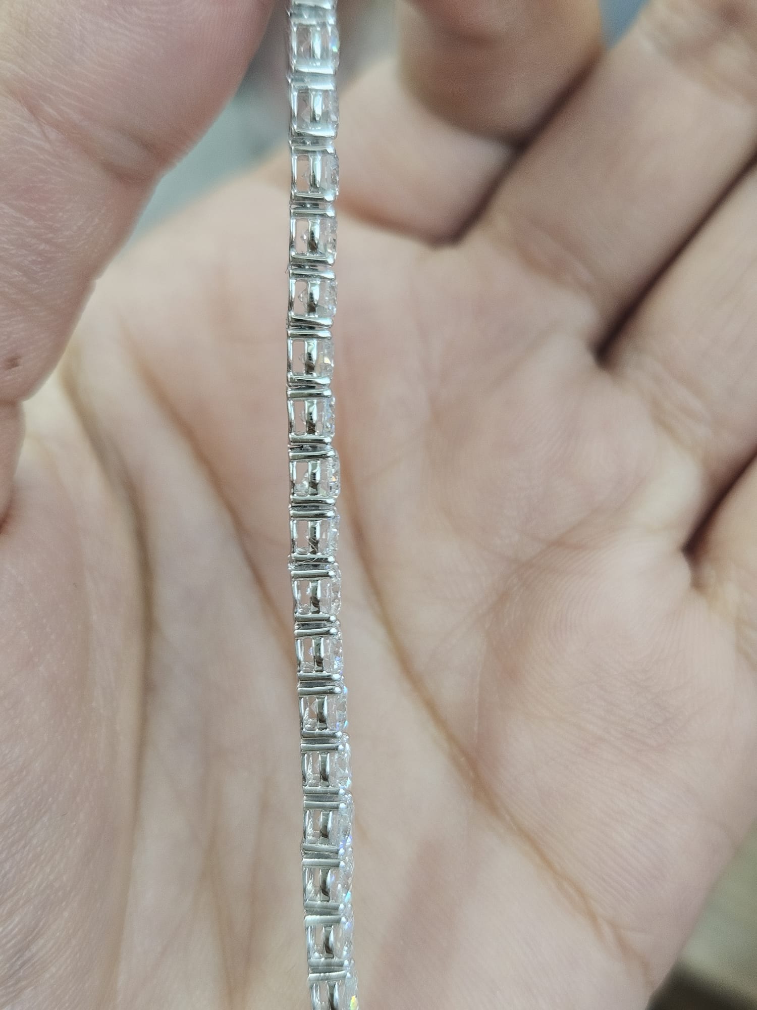18K White Gold 8.95cttw Lab Diamond 7" Tennis Bracelet