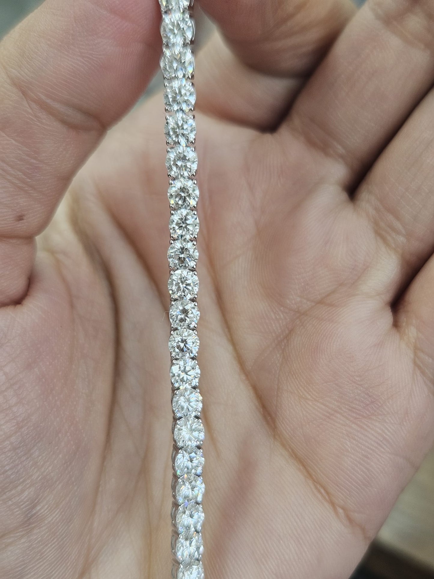 18K White Gold 8.95cttw Lab Diamond 7" Tennis Bracelet