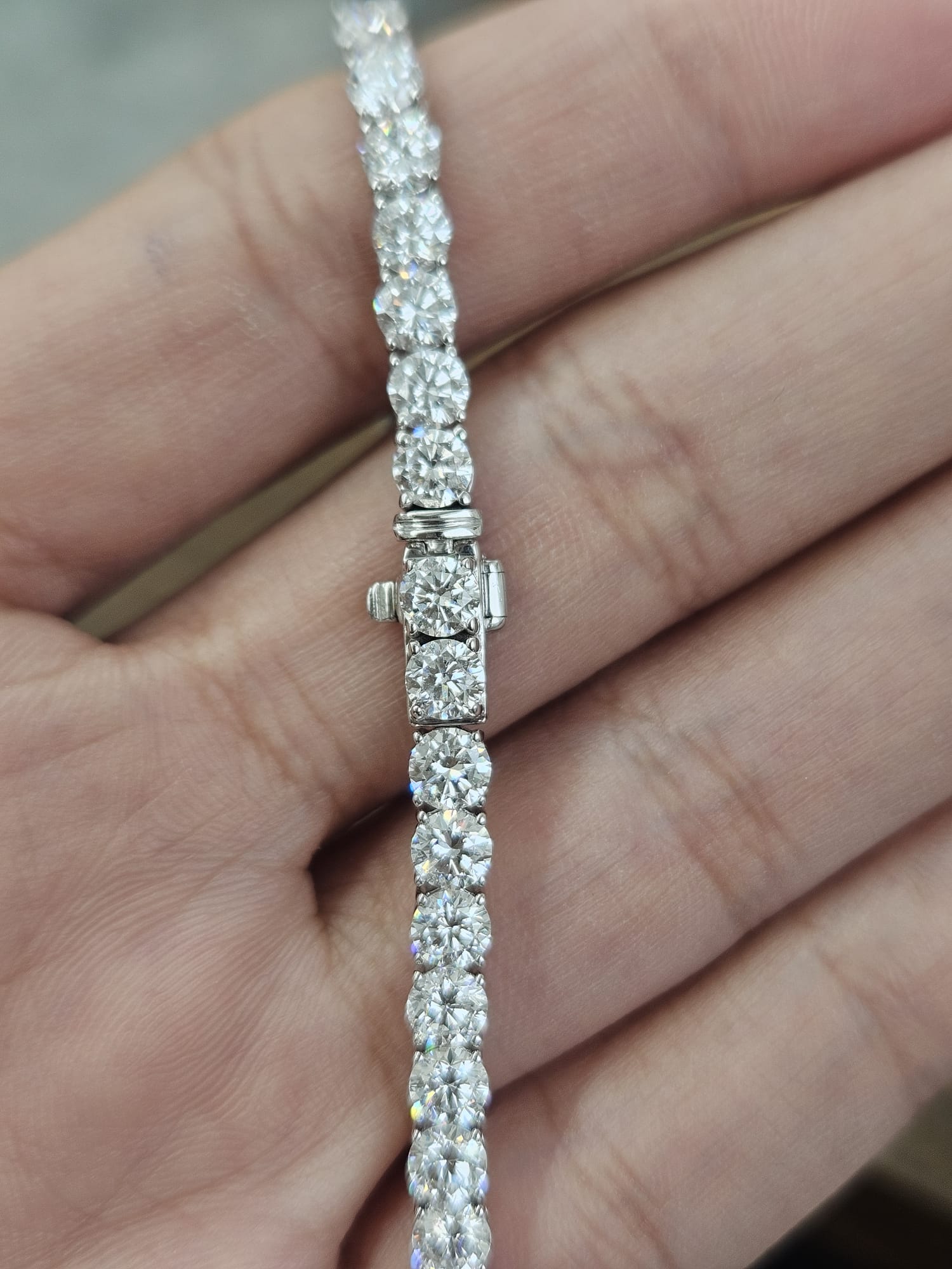 18K White Gold 8.95cttw Lab Diamond 7" Tennis Bracelet