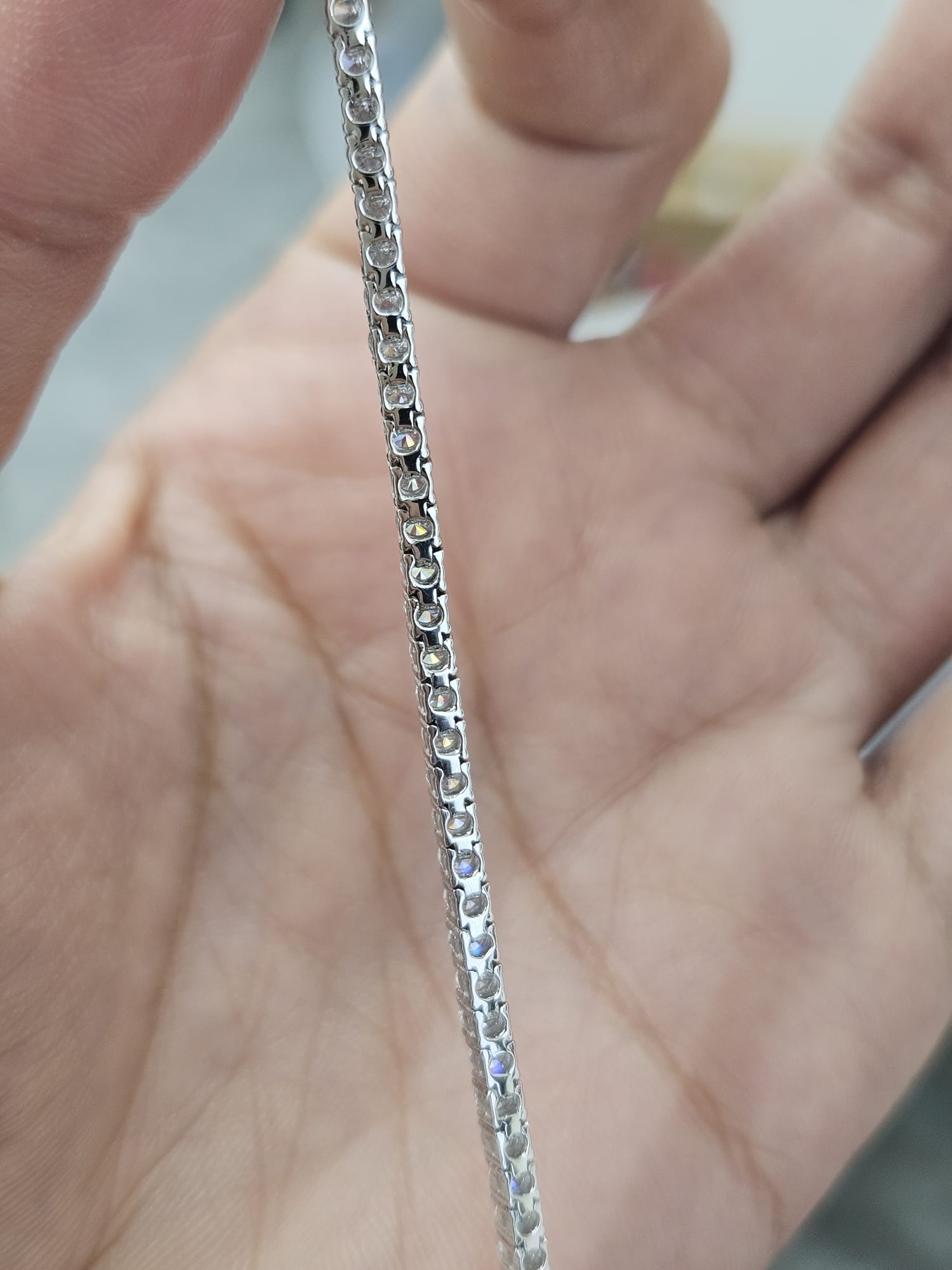 18K White Gold 2.86cttw Lab Diamond 7" Tennis Bracelet