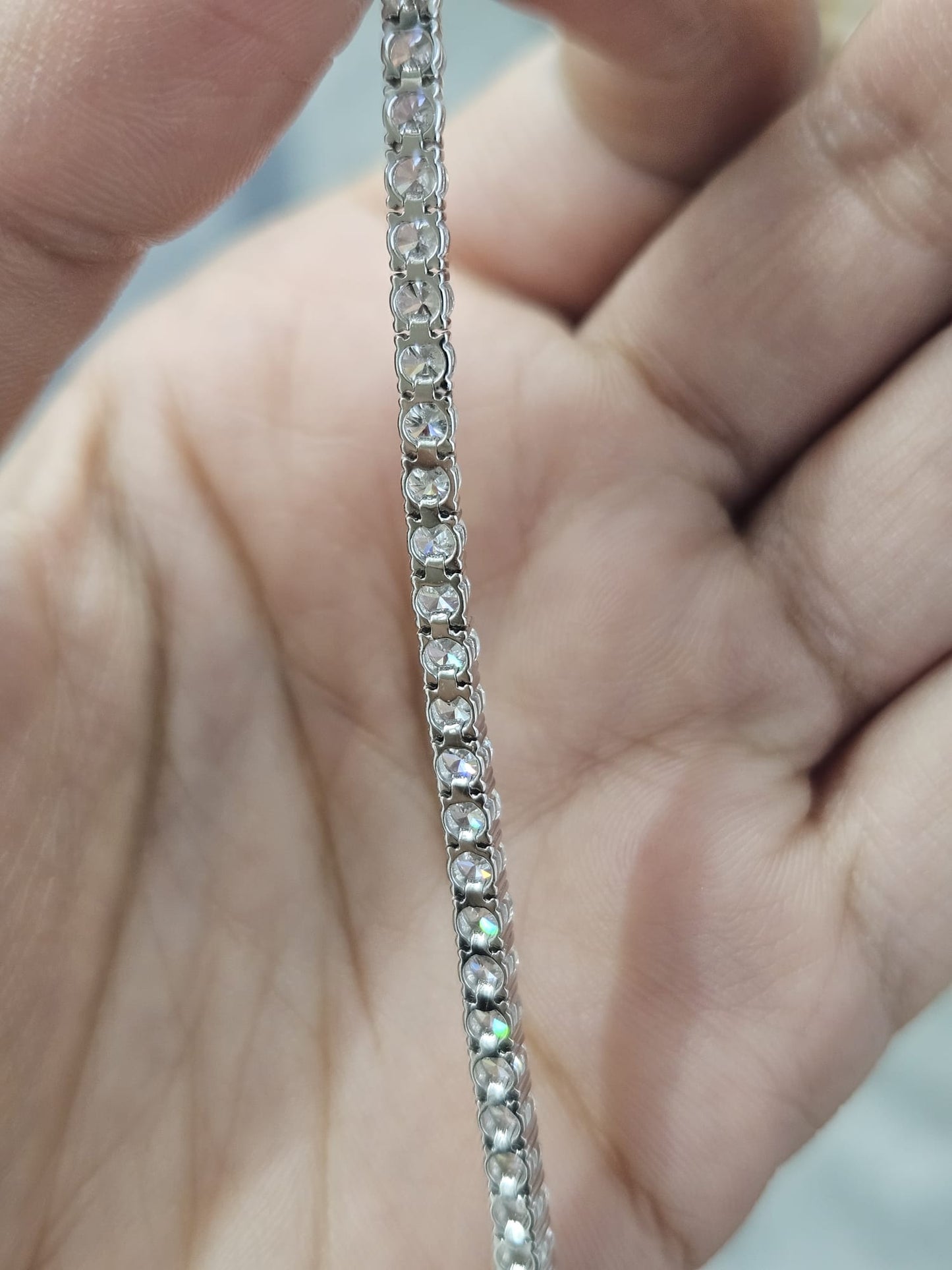 18K White Gold 5.21cttw Lab Diamond 7" Tennis Bracelet