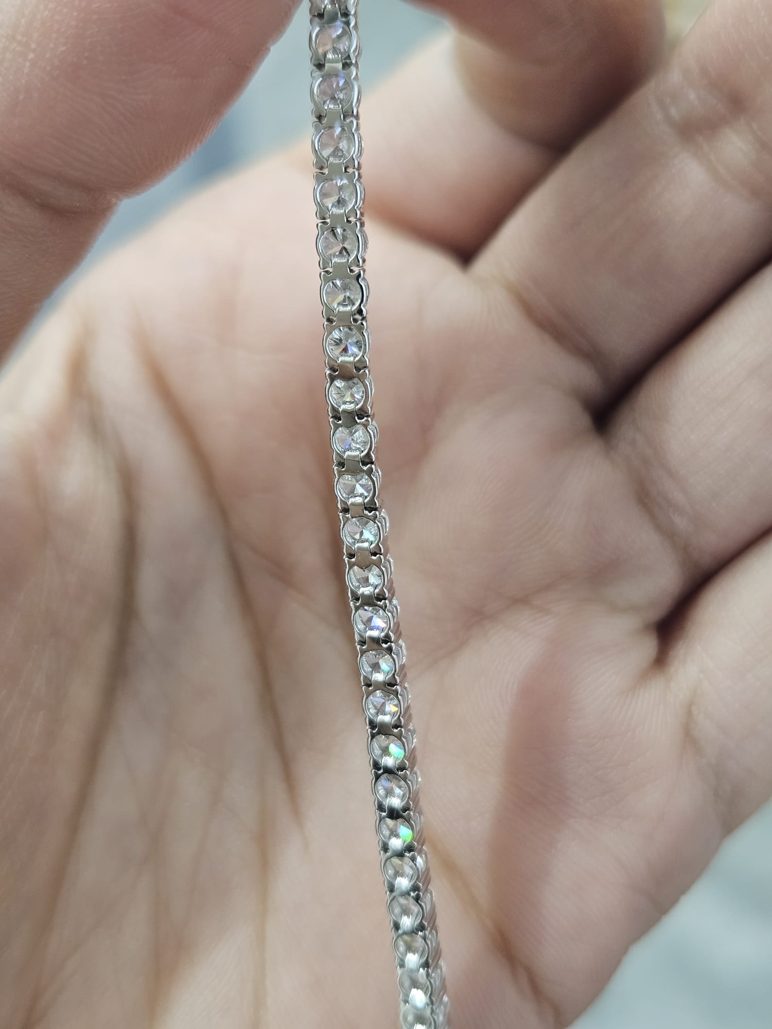 18K White Gold 5.21cttw Lab Diamond 7" Tennis Bracelet