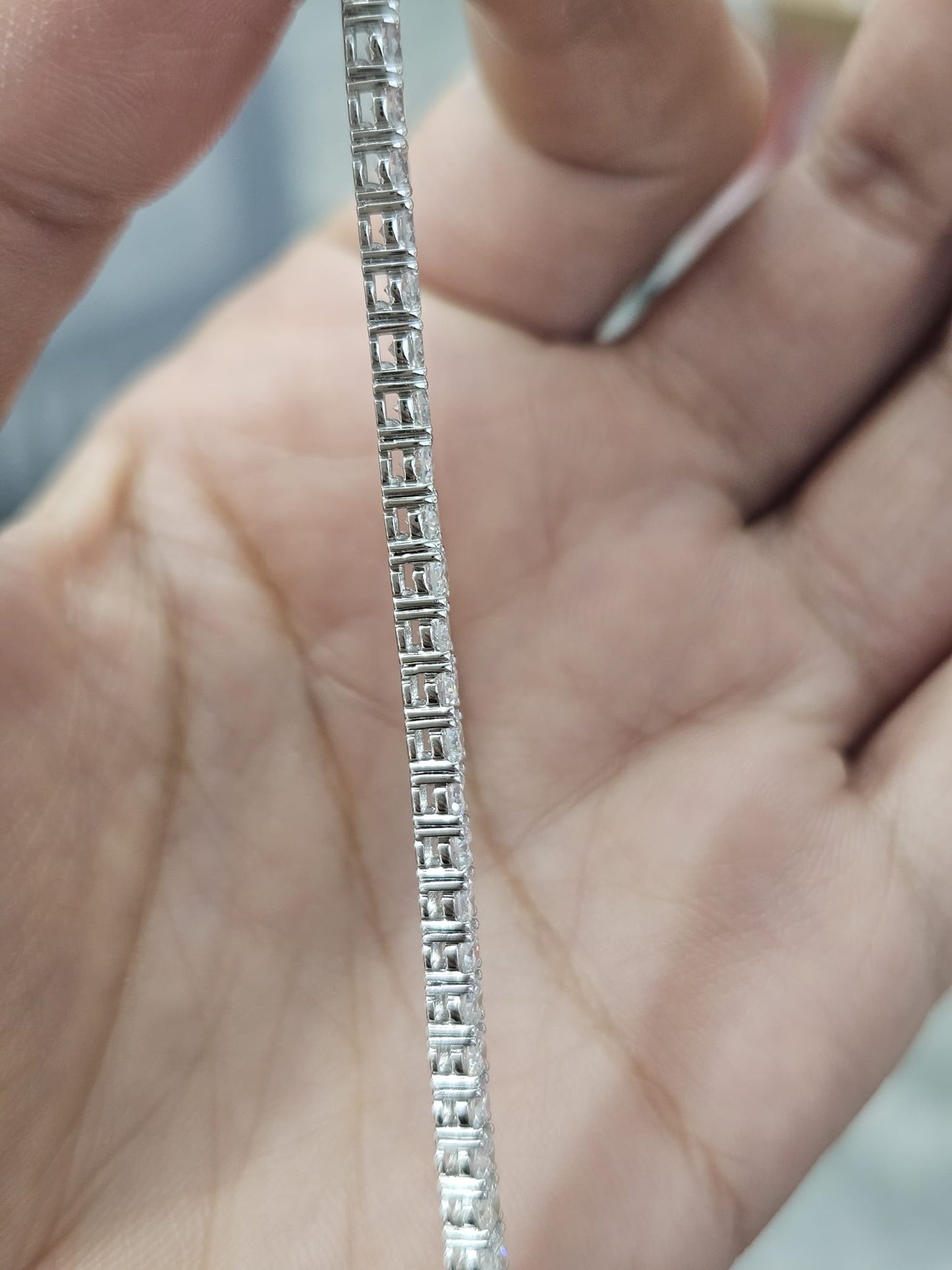 18K White Gold 5.21cttw Lab Diamond 7" Tennis Bracelet