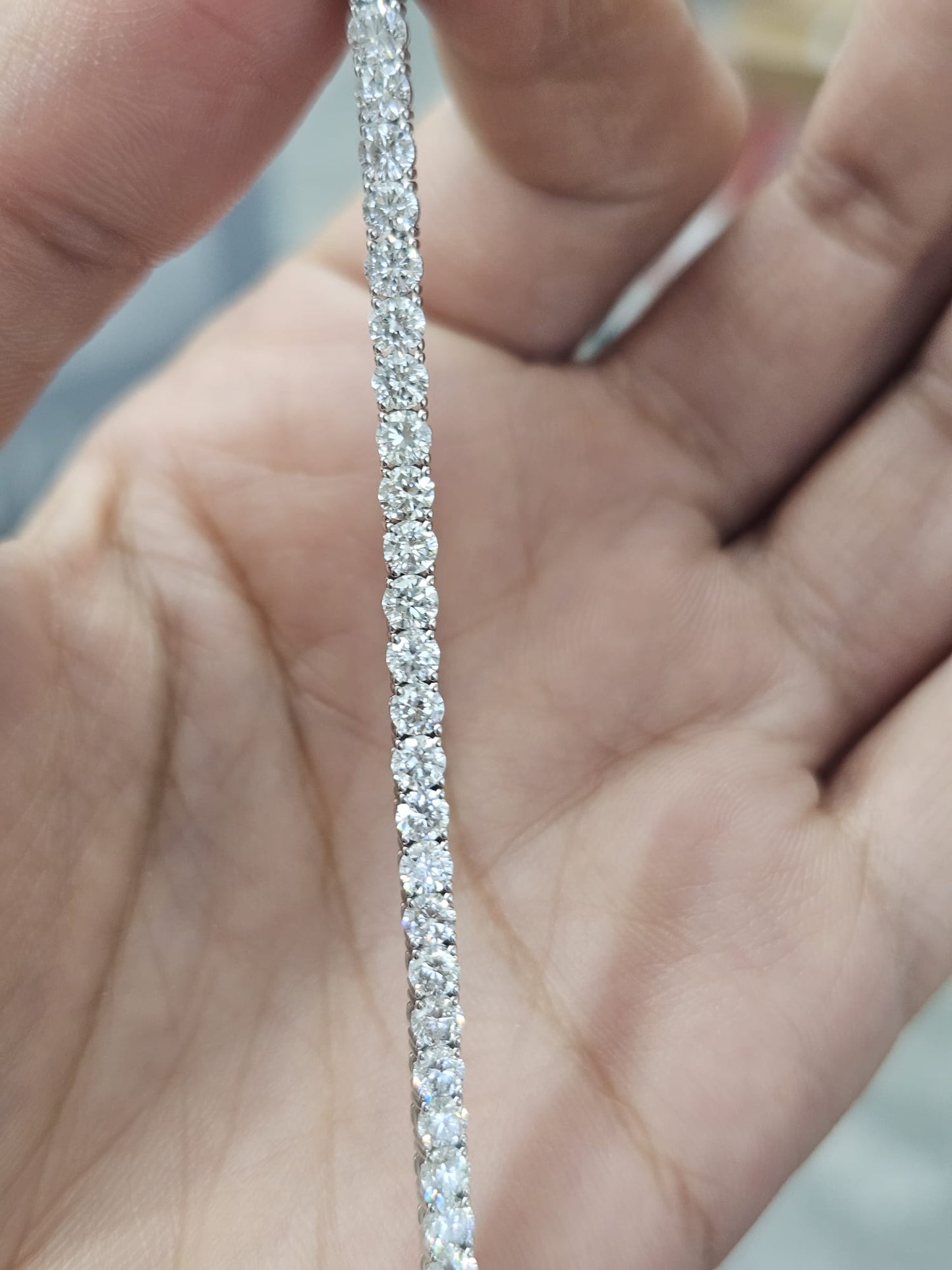 18K White Gold 5.21cttw Lab Diamond 7" Tennis Bracelet