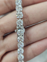 18K White Gold 16.14cttw Lab Diamond 7" Tennis Bracelet