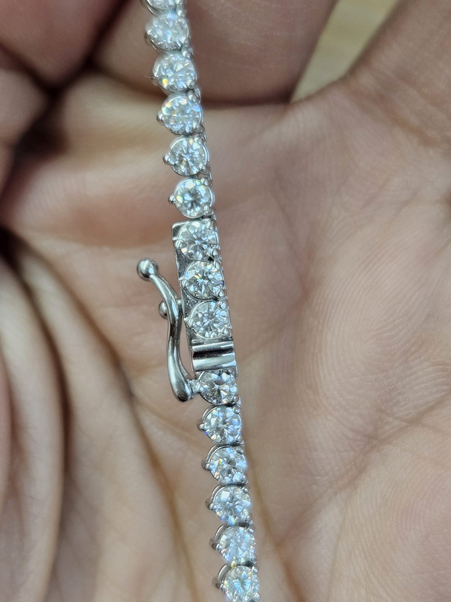 9.08cttw White Gold 3 Prong Lab Diamond 17" Tennis Necklace